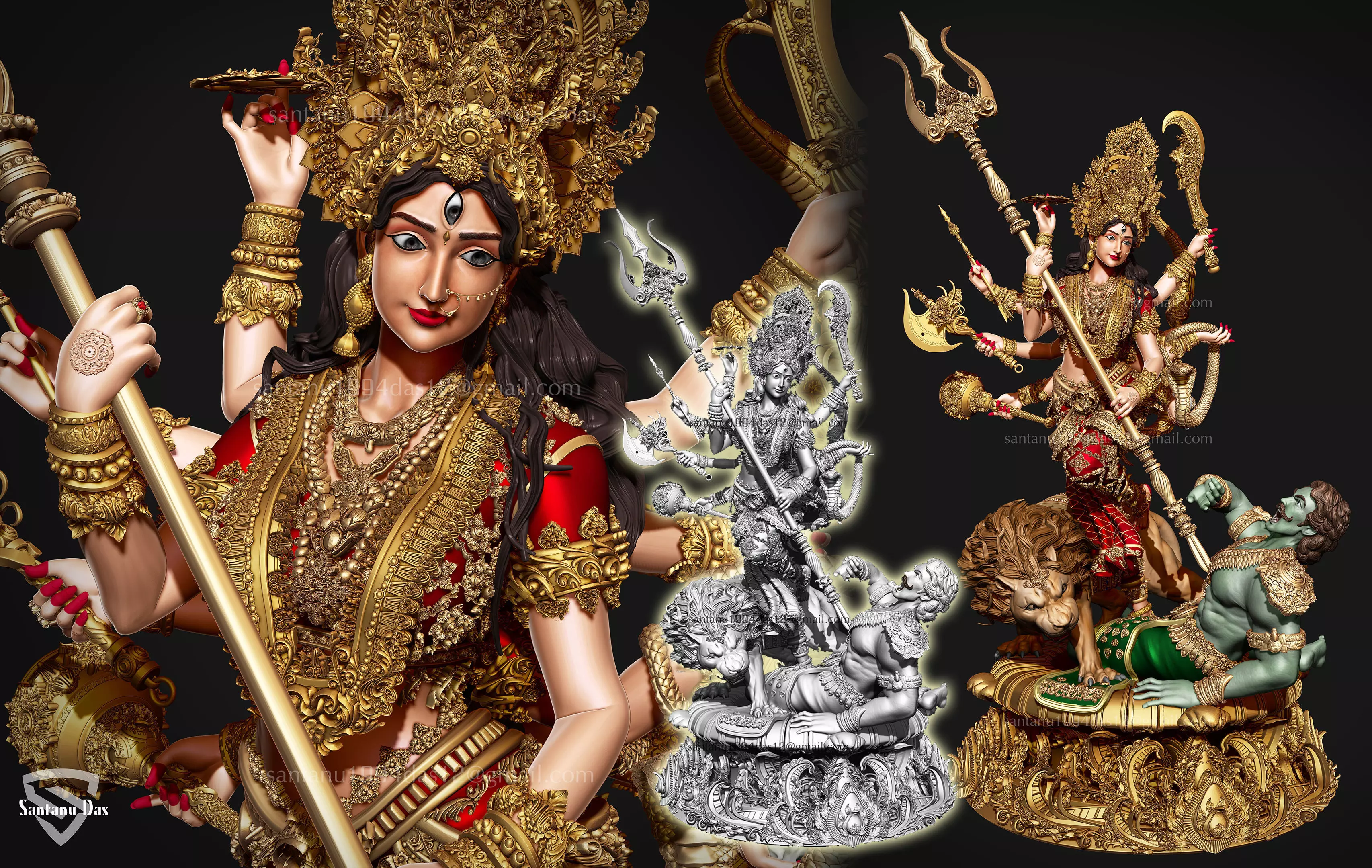 Durga Mata 3d Print STL 3D print model_0