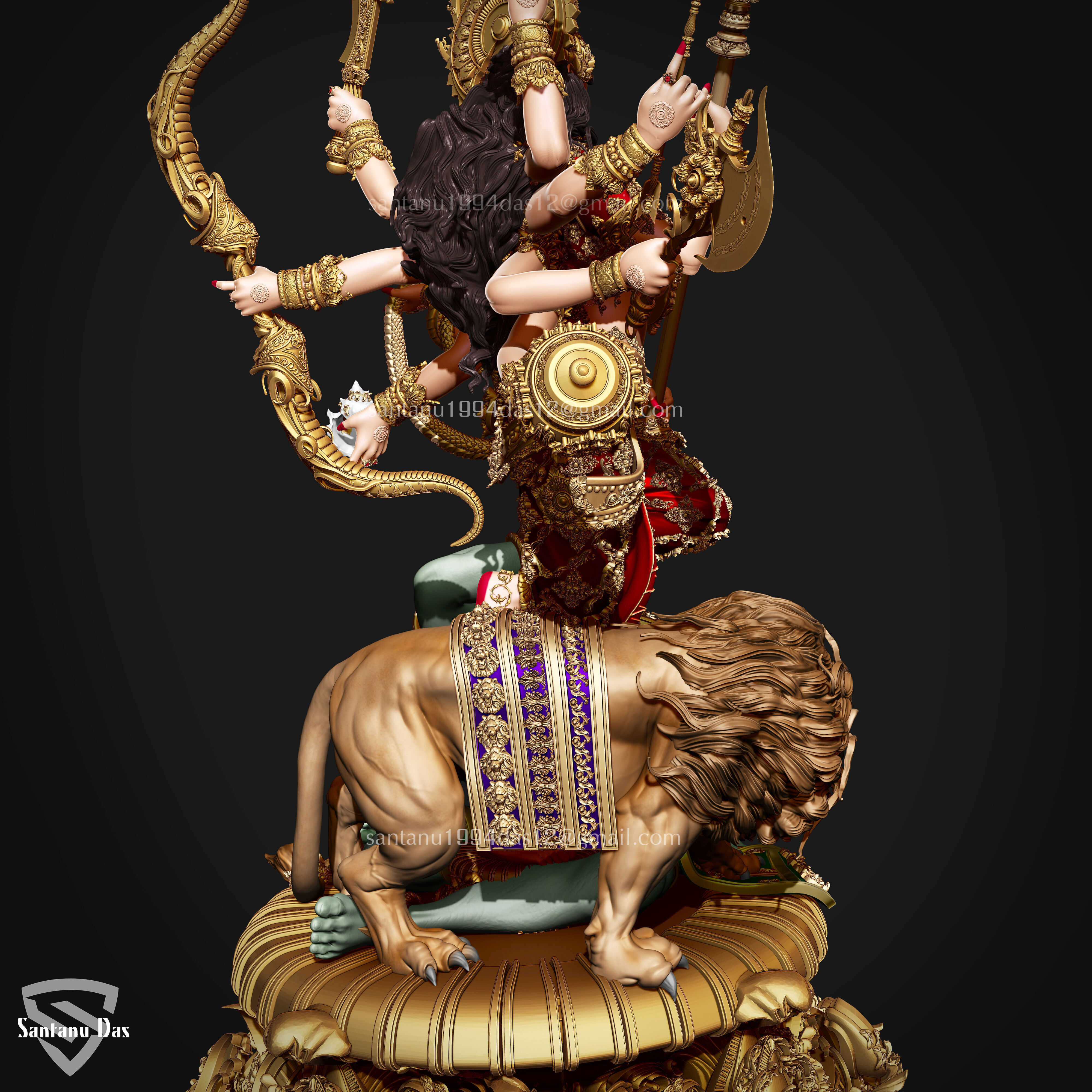 Durga Mata 3d Print STL 3D print model_15