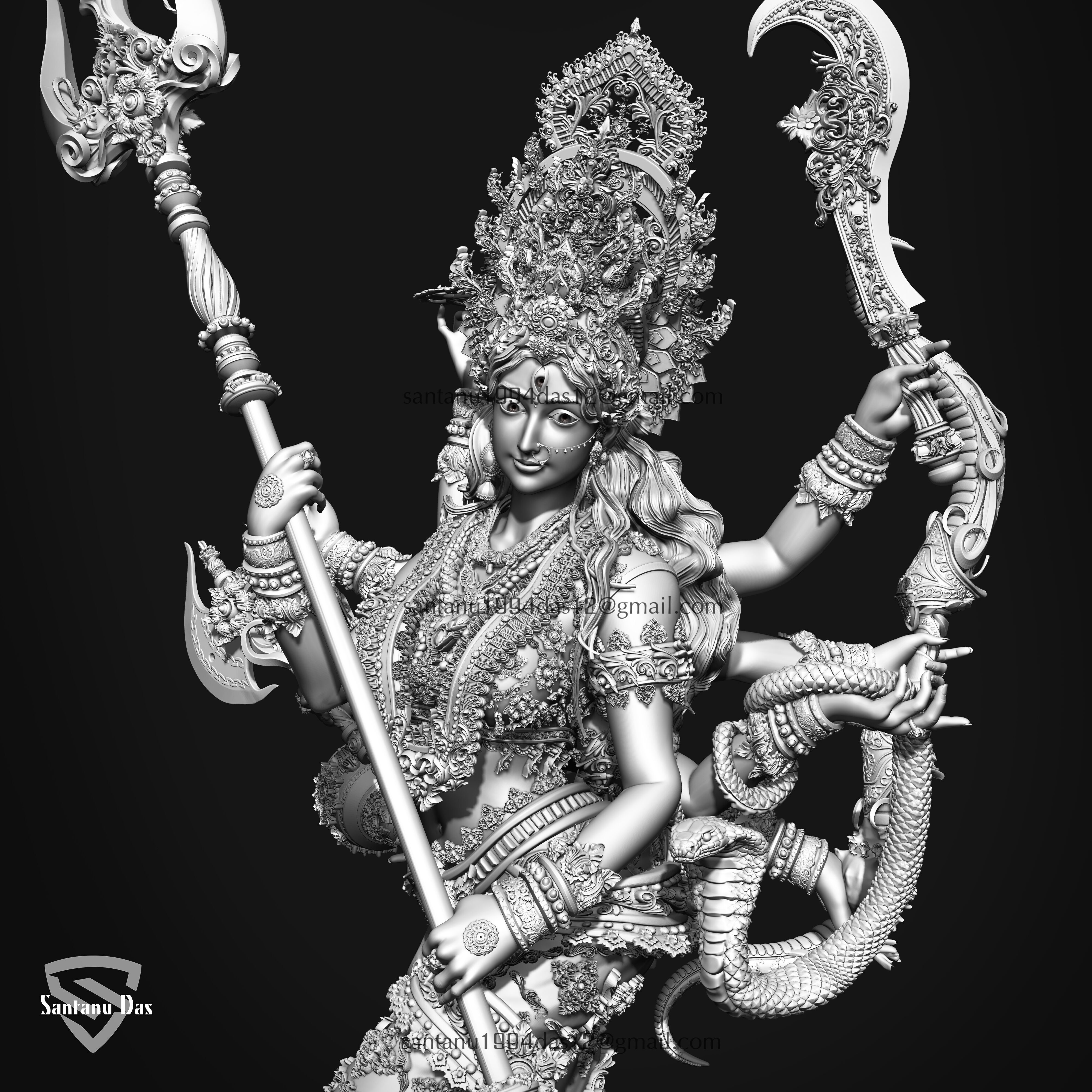 Durga Mata 3d Print STL 3D print model_24