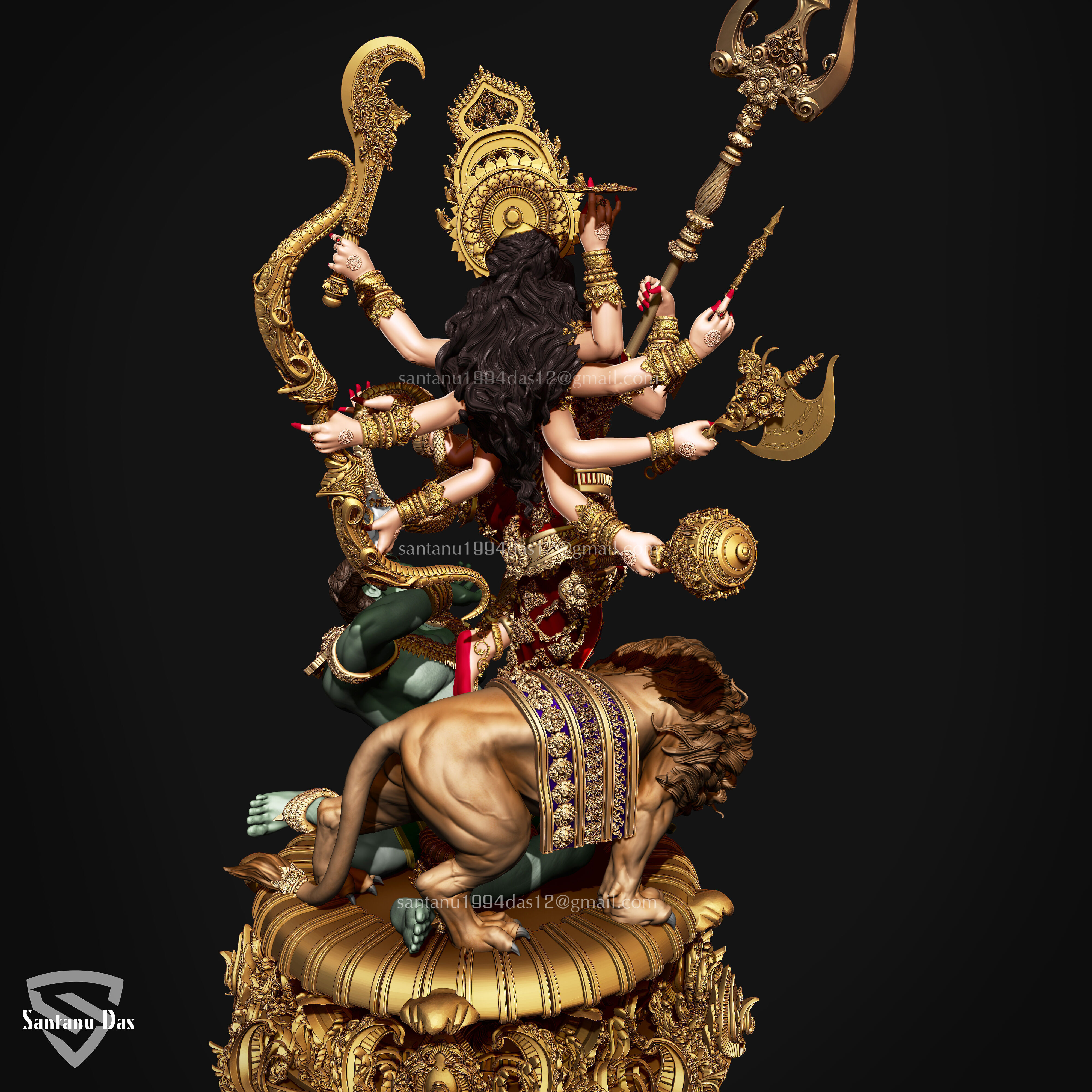 Durga Mata 3d Print STL 3D print model_23