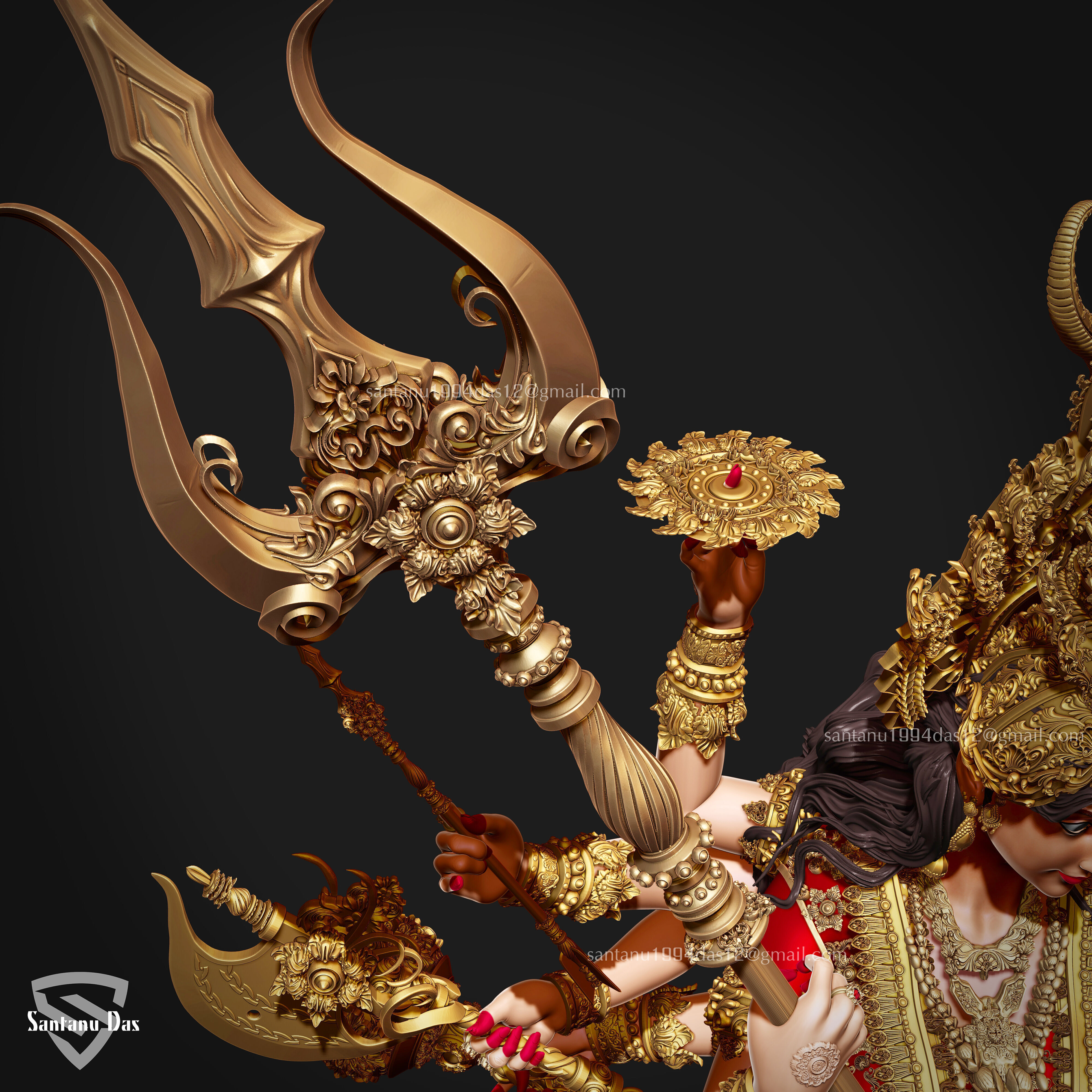 Durga Mata 3d Print STL 3D print model_18