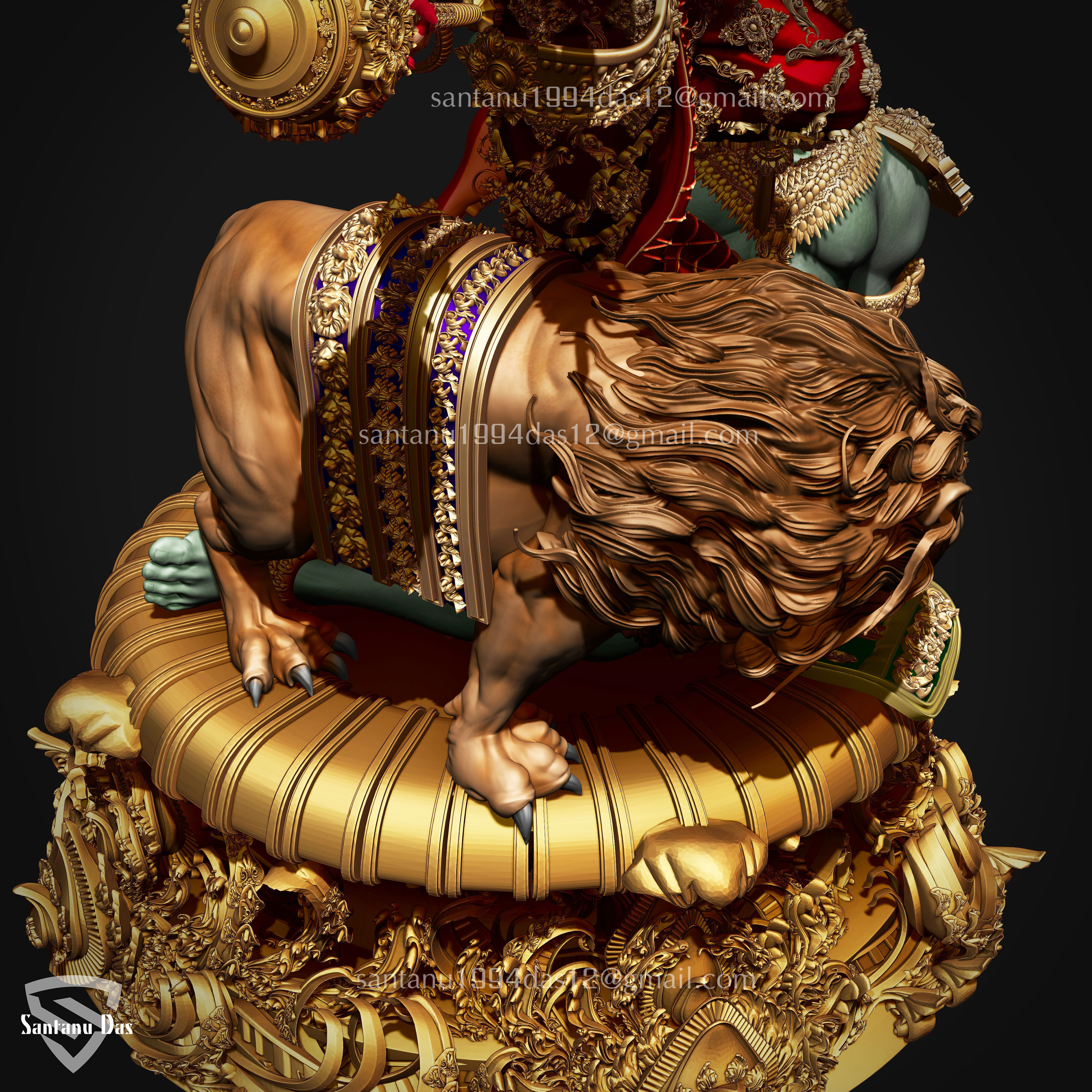 Durga Mata 3d Print STL 3D print model_17