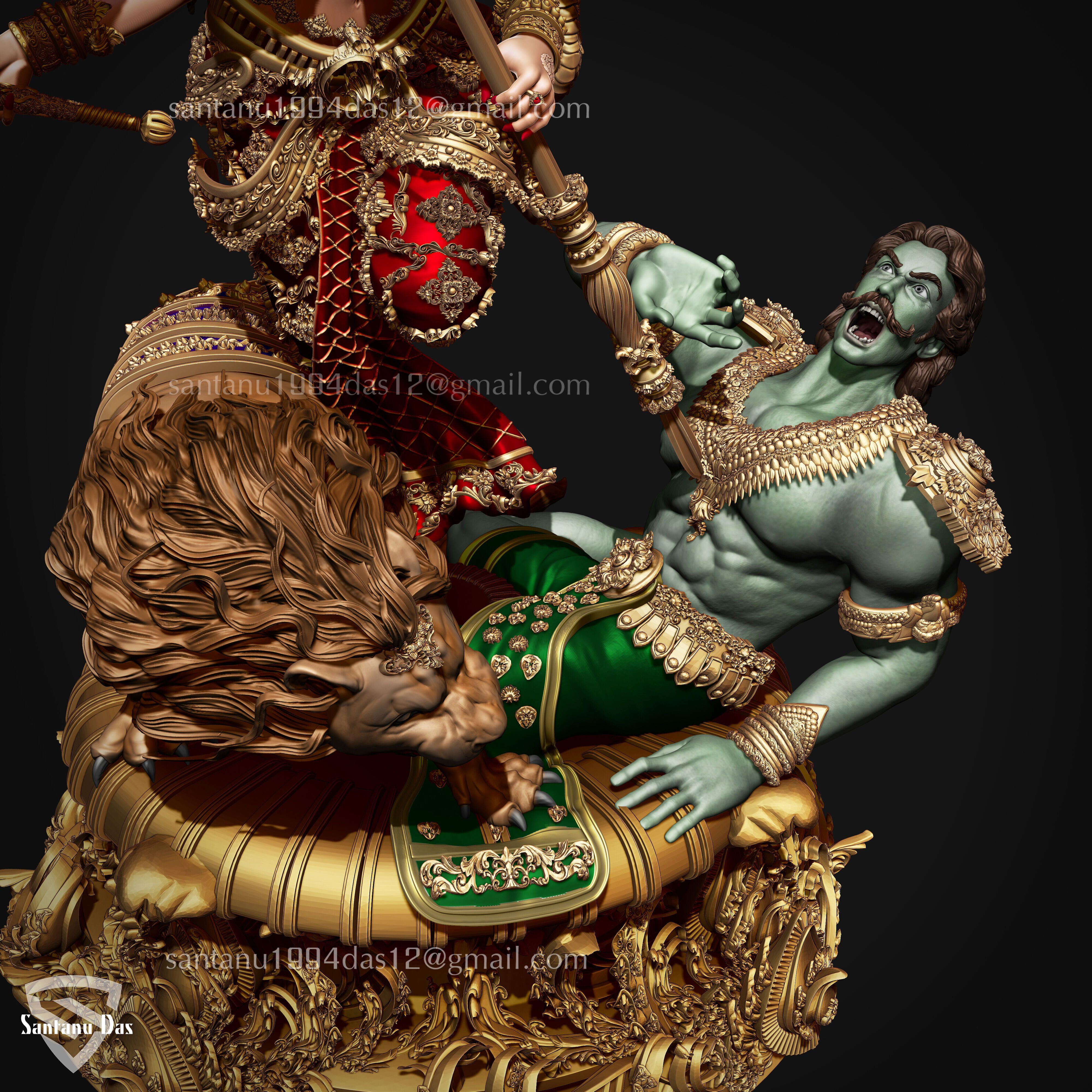 Durga Mata 3d Print STL 3D print model_19