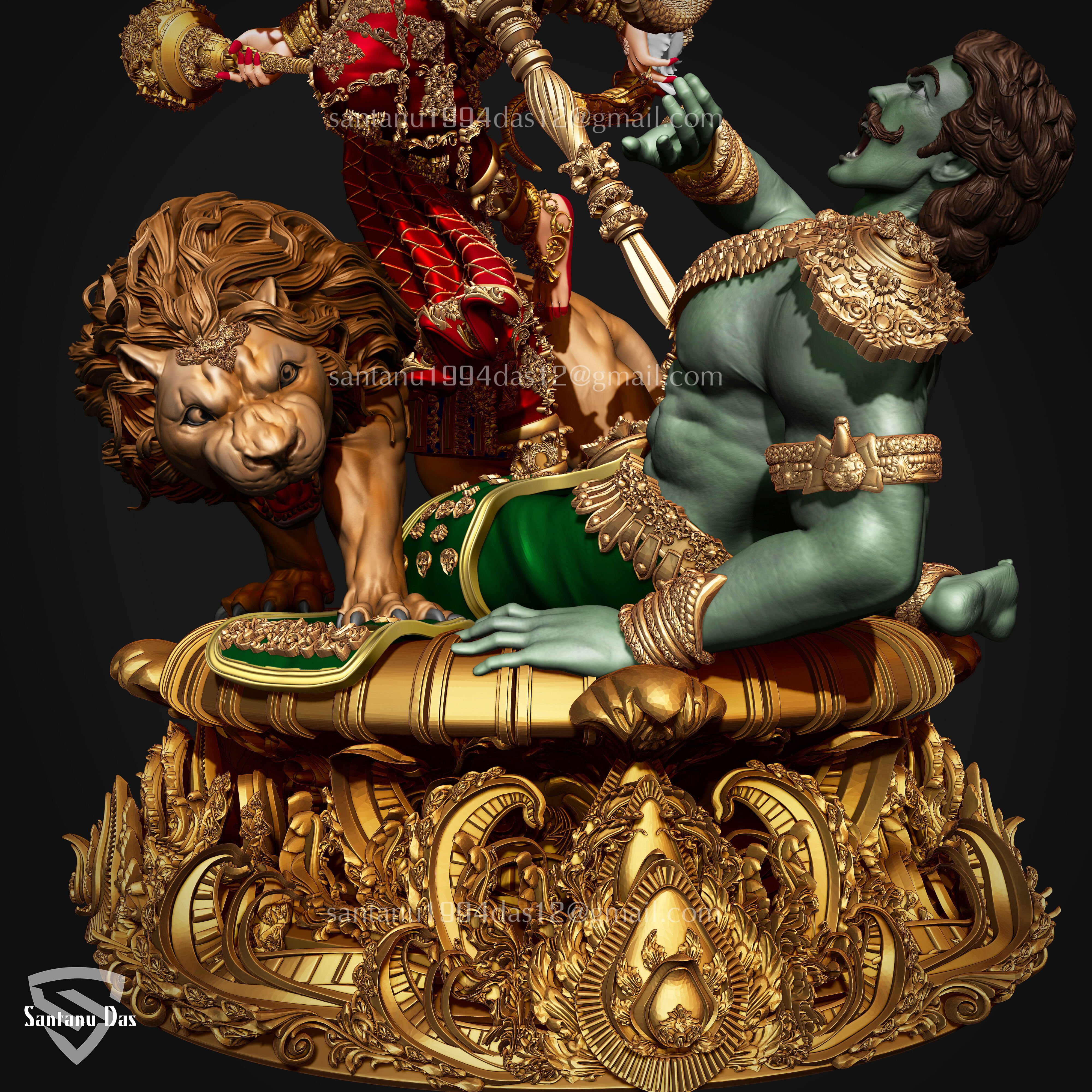 Durga Mata 3d Print STL 3D print model_11