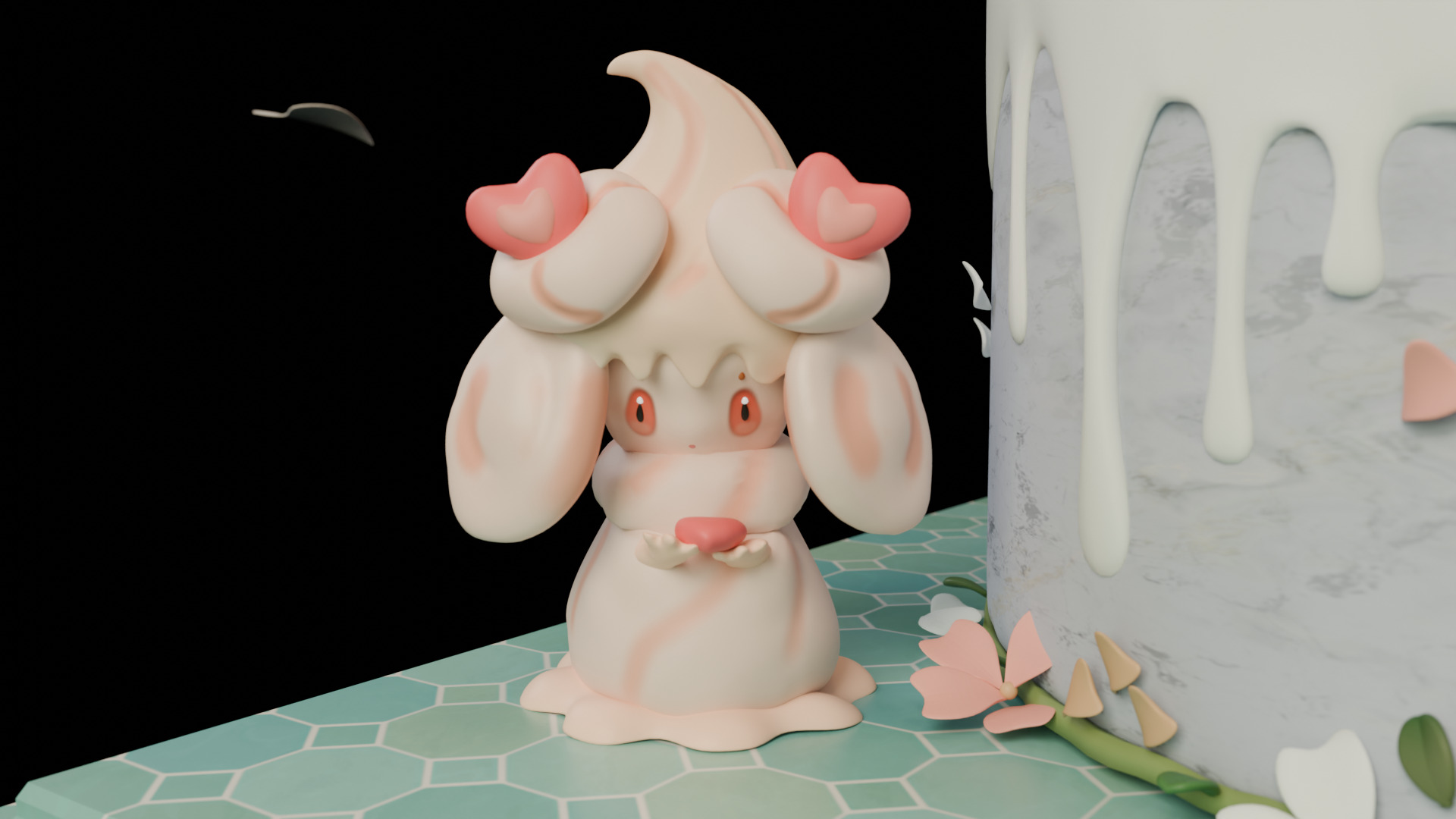 Frost fairy milk standing on the cake 3D model_1