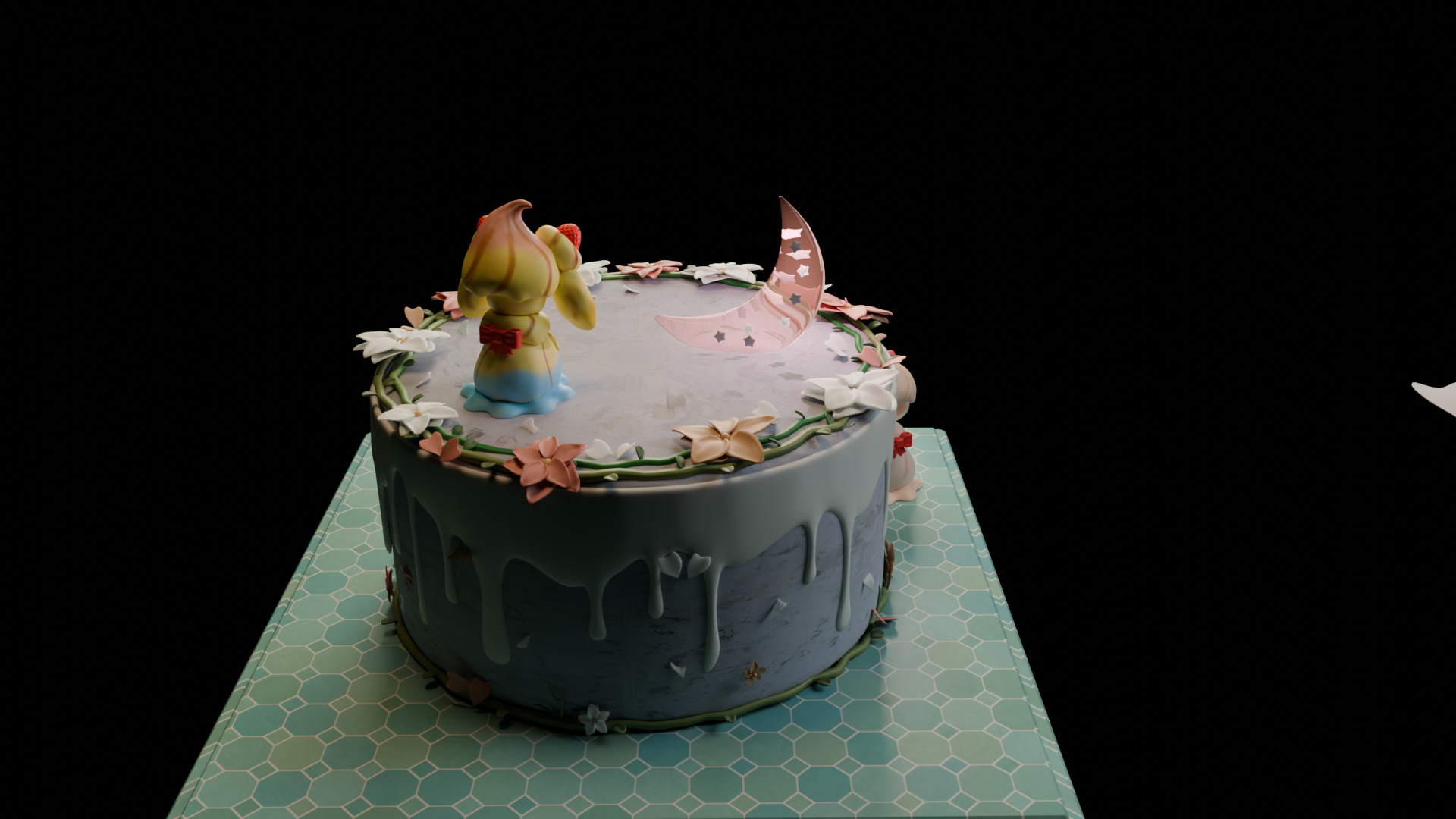 Frost fairy milk standing on the cake 3D model_2