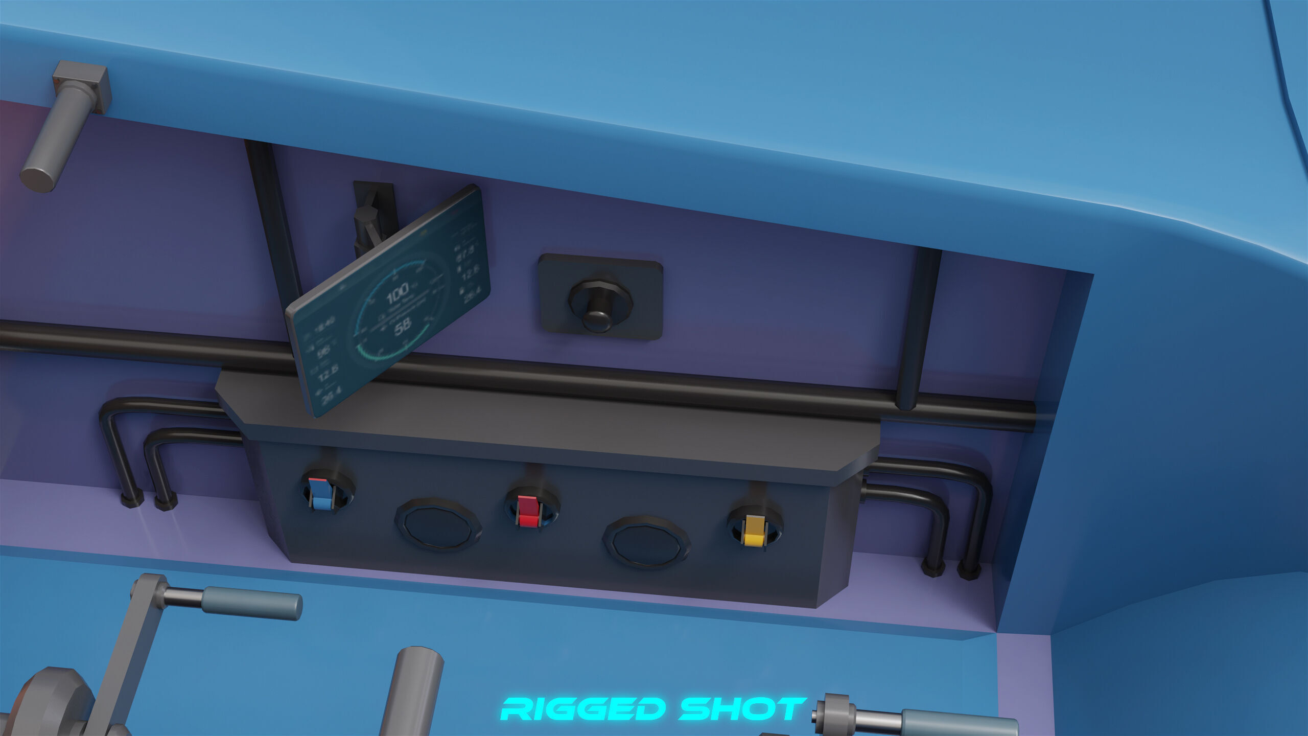 Sailing Yacht Boat Hydrofoil 01 Blue All PBR Unity UE Textures Low-poly 3D model_26