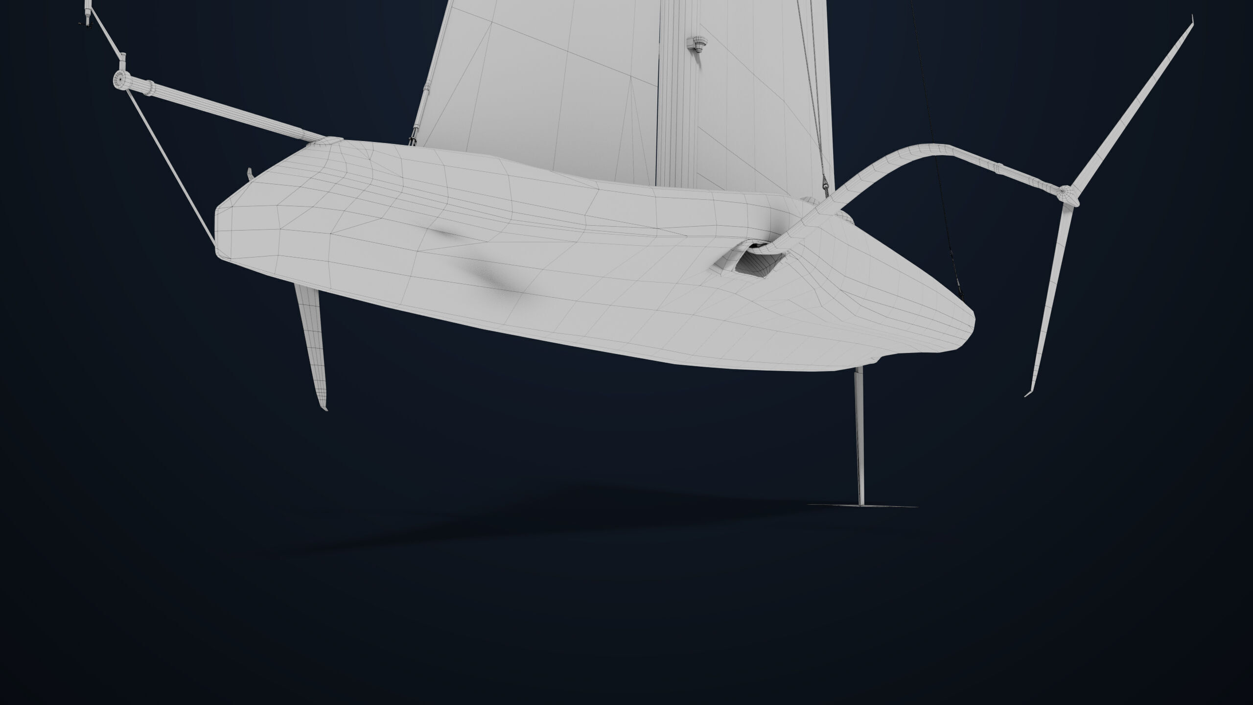 Sailing Yacht Boat Hydrofoil 01 Blue All PBR Unity UE Textures Low-poly 3D model_42