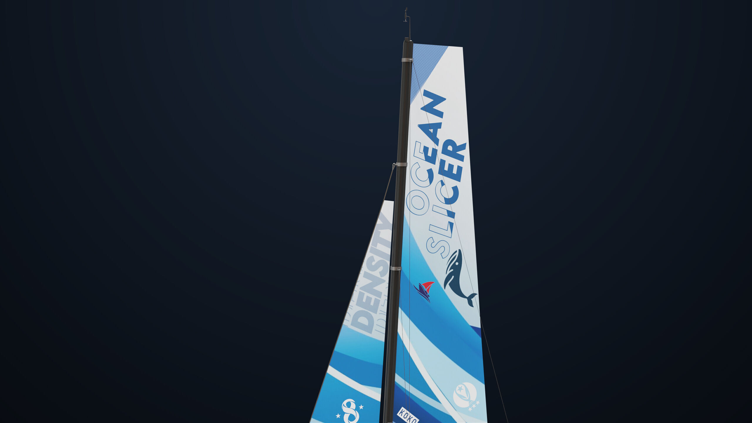 Sailing Yacht Boat Hydrofoil 01 Blue All PBR Unity UE Textures Low-poly 3D model_15