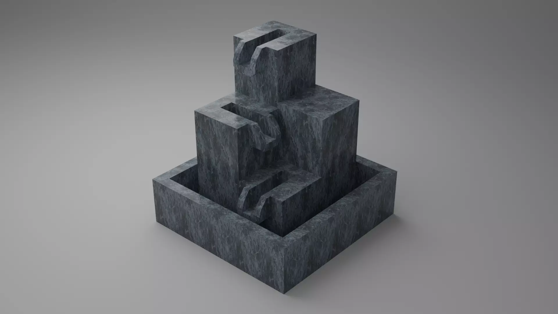 water fall block Free 3D model_0