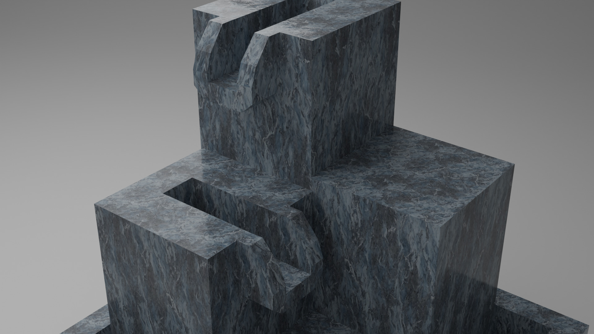 water fall block Free 3D model_1