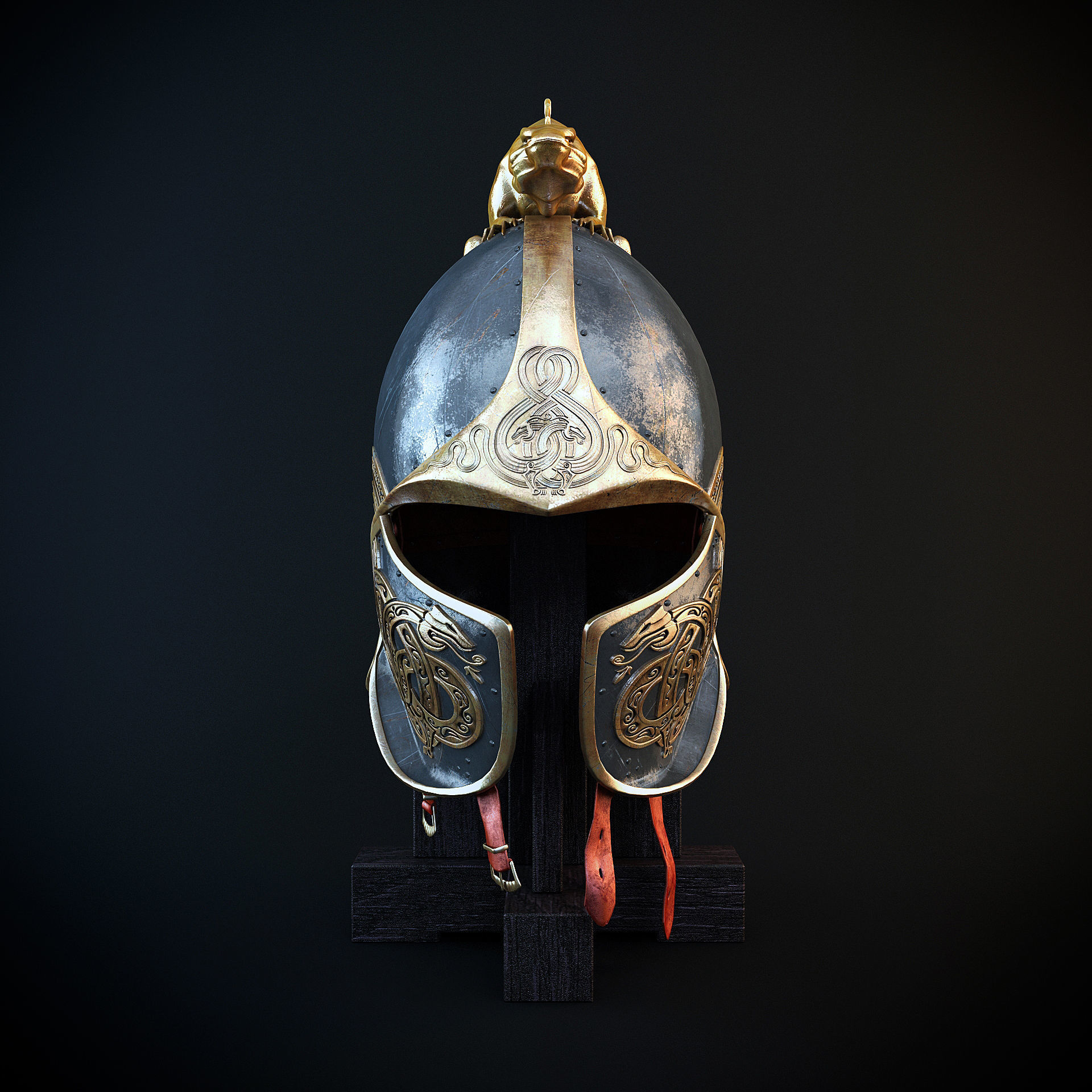 Dragon Helm and Dragon Sword 3D model_2