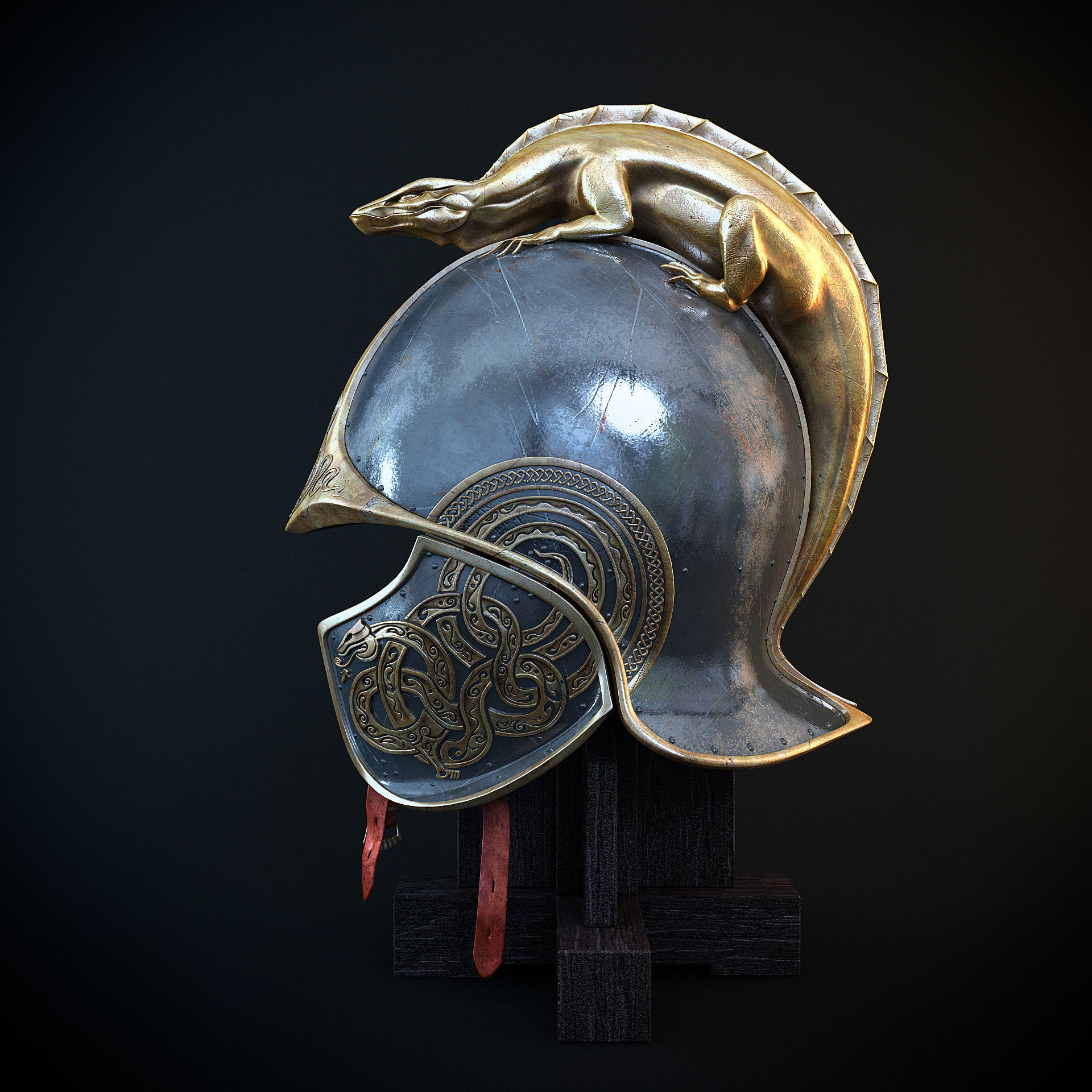 Dragon Helm and Dragon Sword 3D model_6