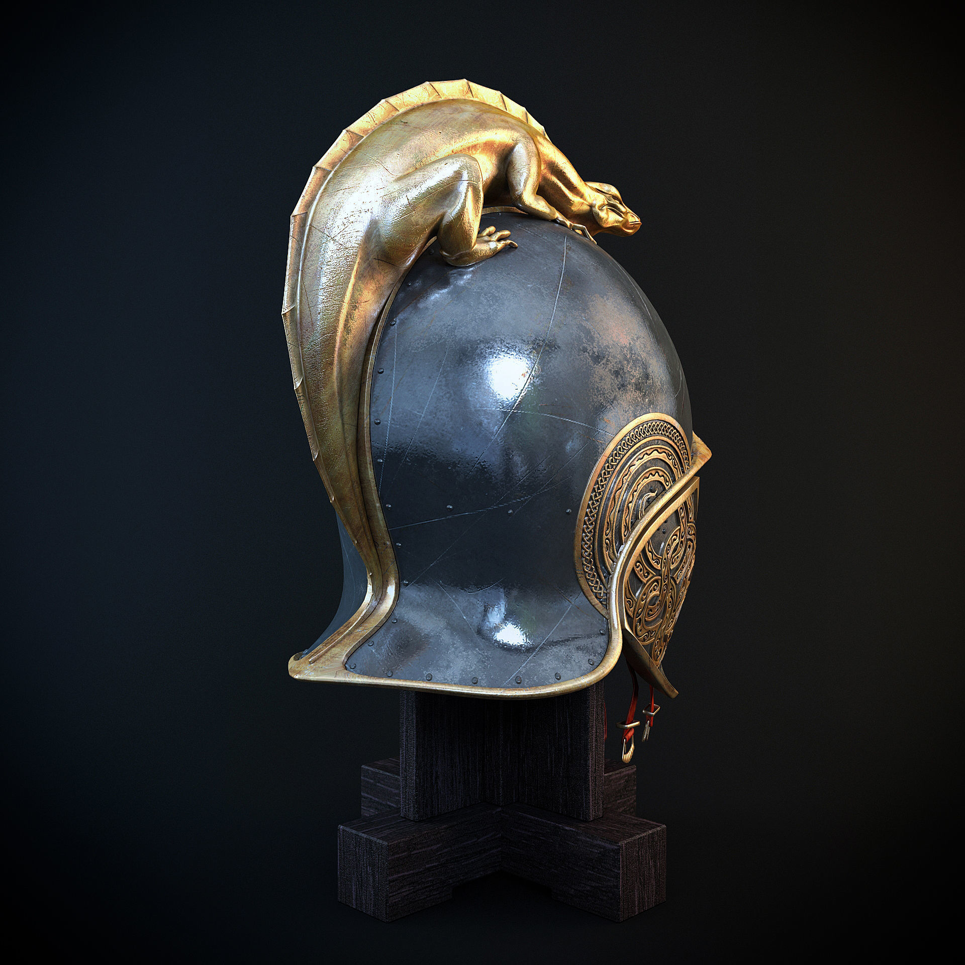 Dragon Helm and Dragon Sword 3D model_12