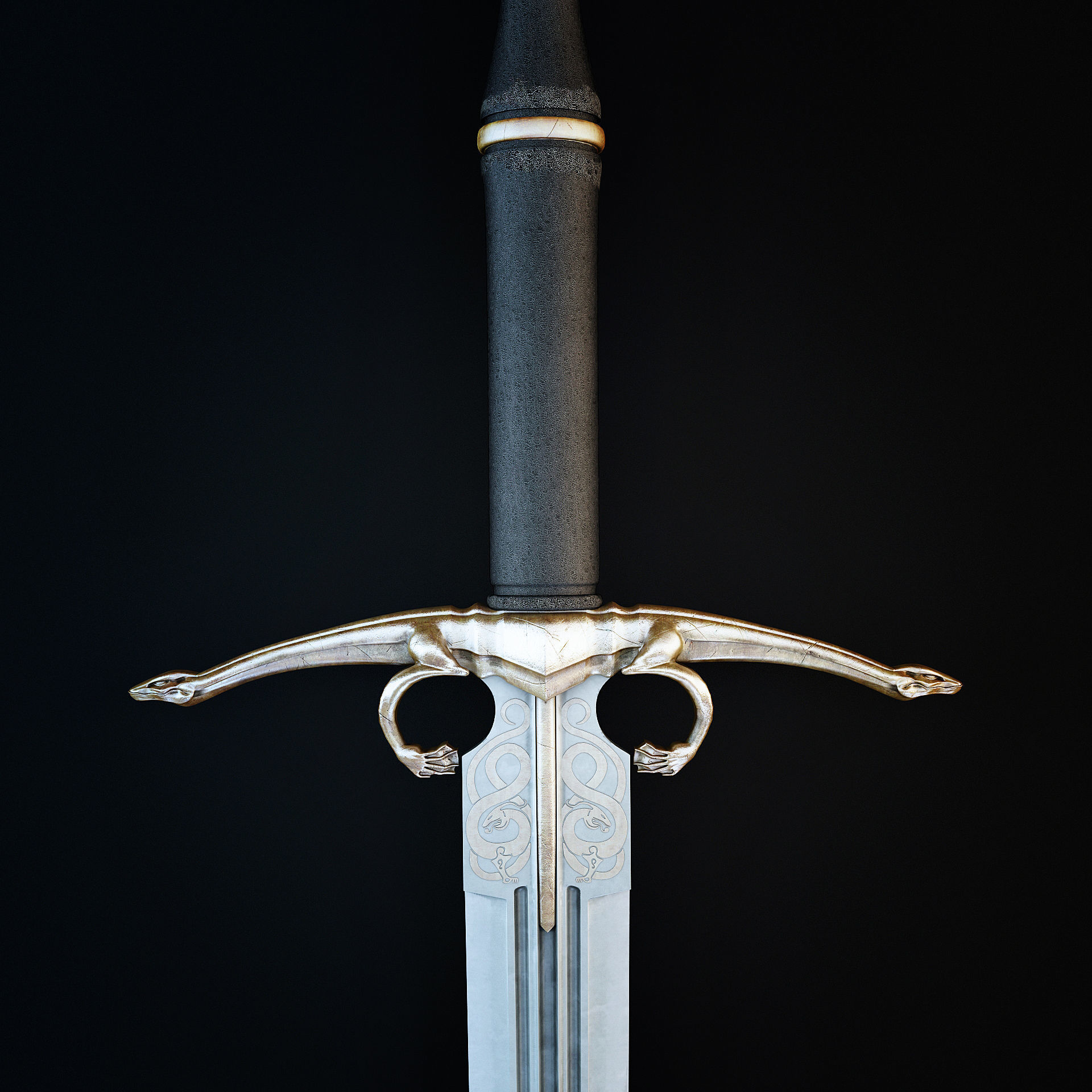 Dragon Helm and Dragon Sword 3D model_16