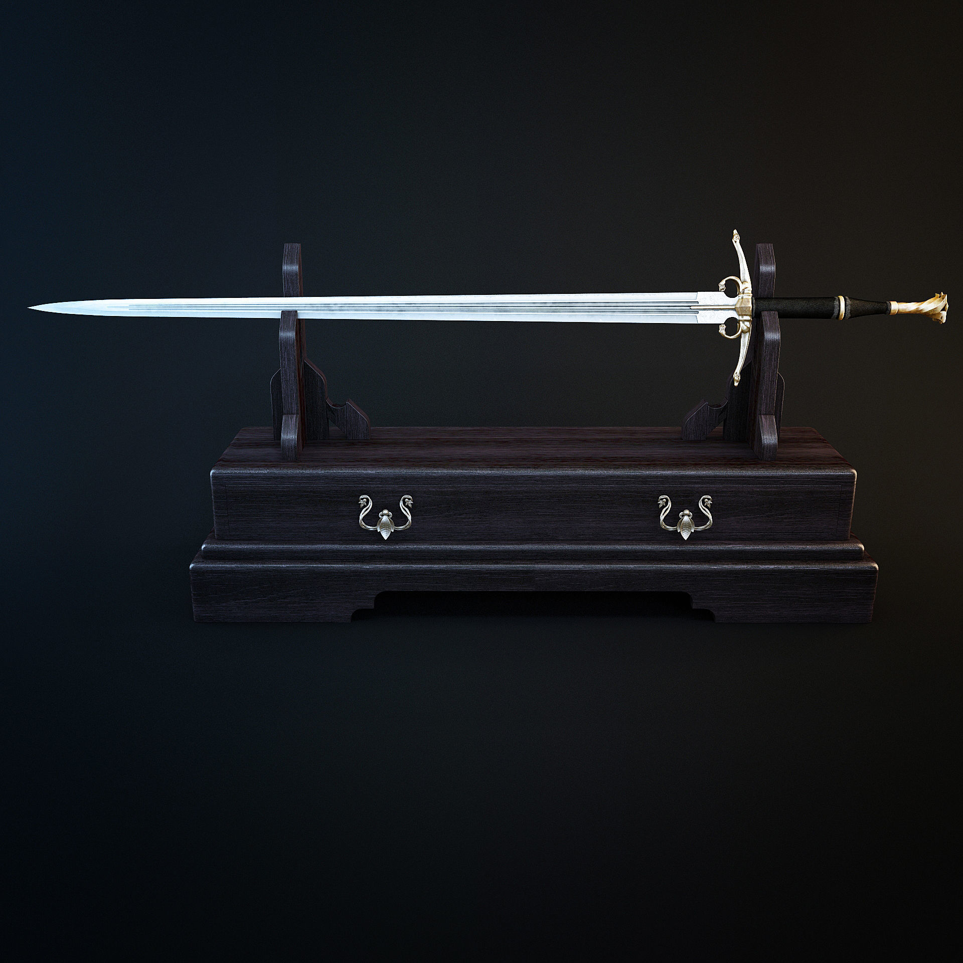 Dragon Helm and Dragon Sword 3D model_14