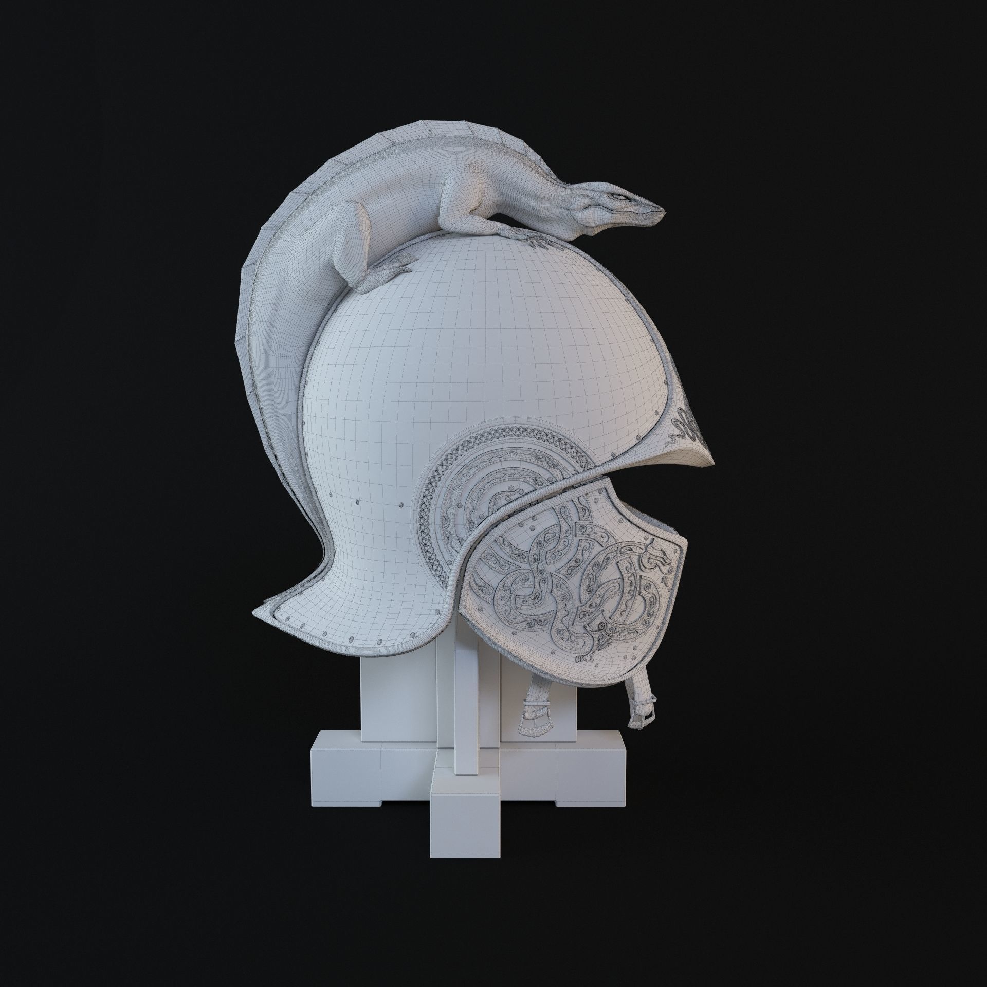 Dragon Helm and Dragon Sword 3D model_9