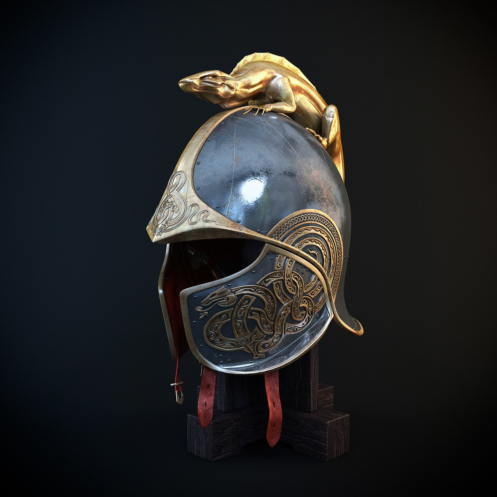 Dragon Helm and Dragon Sword 3D model_8