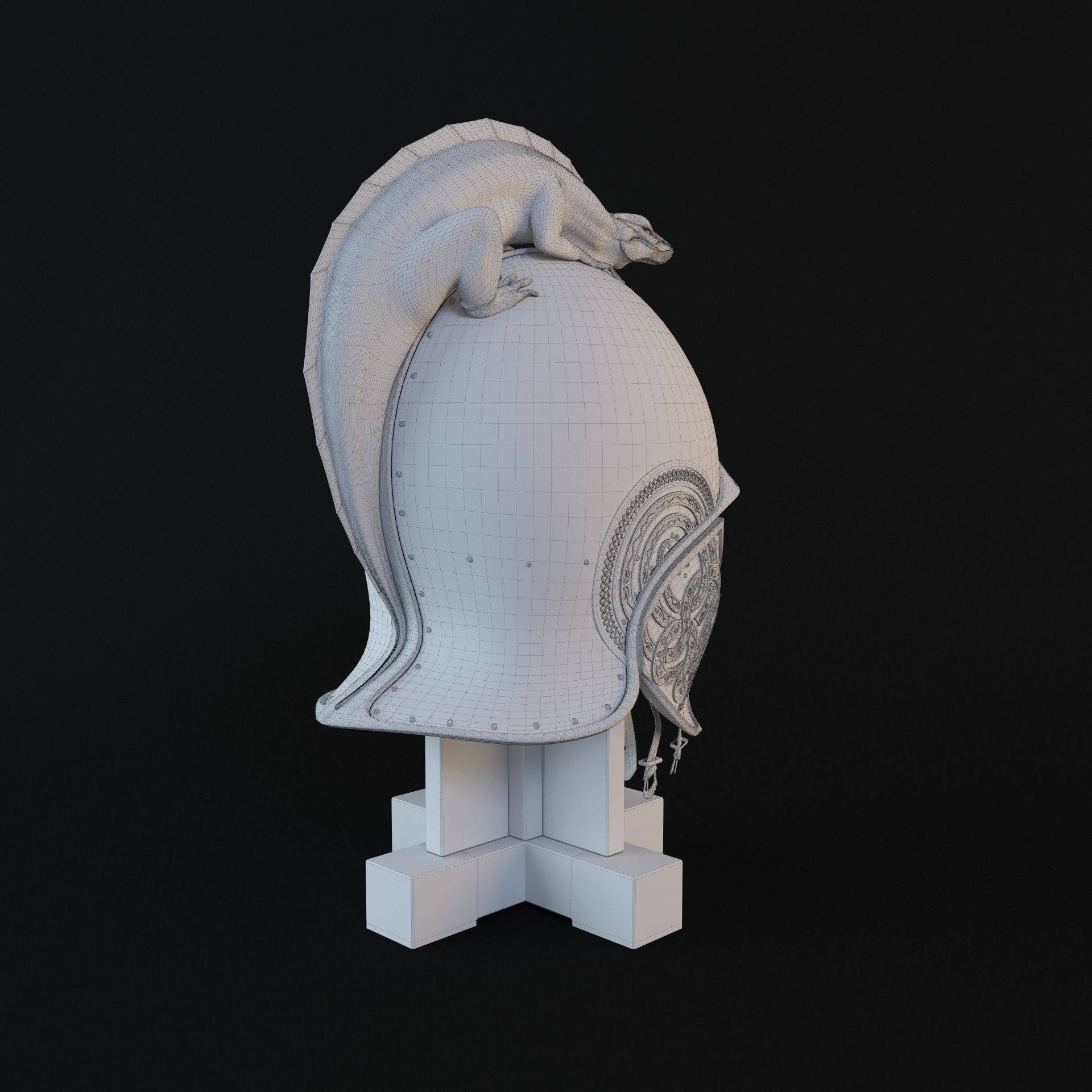 Dragon Helm and Dragon Sword 3D model_11