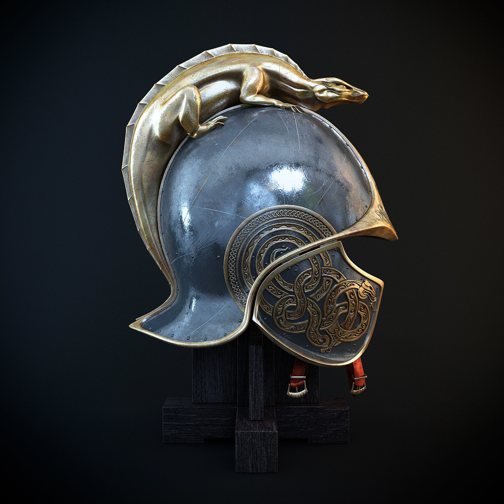 Dragon Helm and Dragon Sword 3D model_4