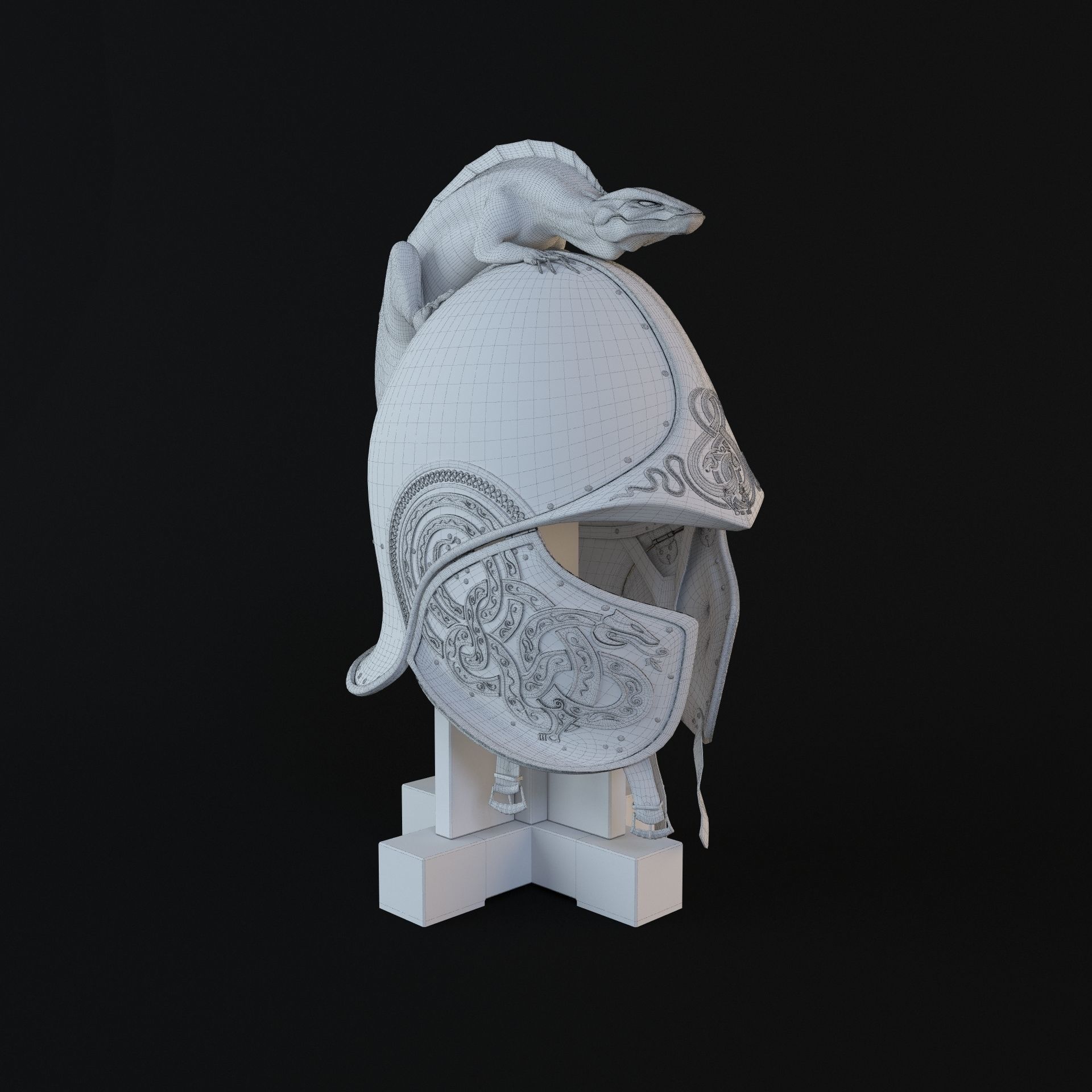Dragon Helm and Dragon Sword 3D model_10