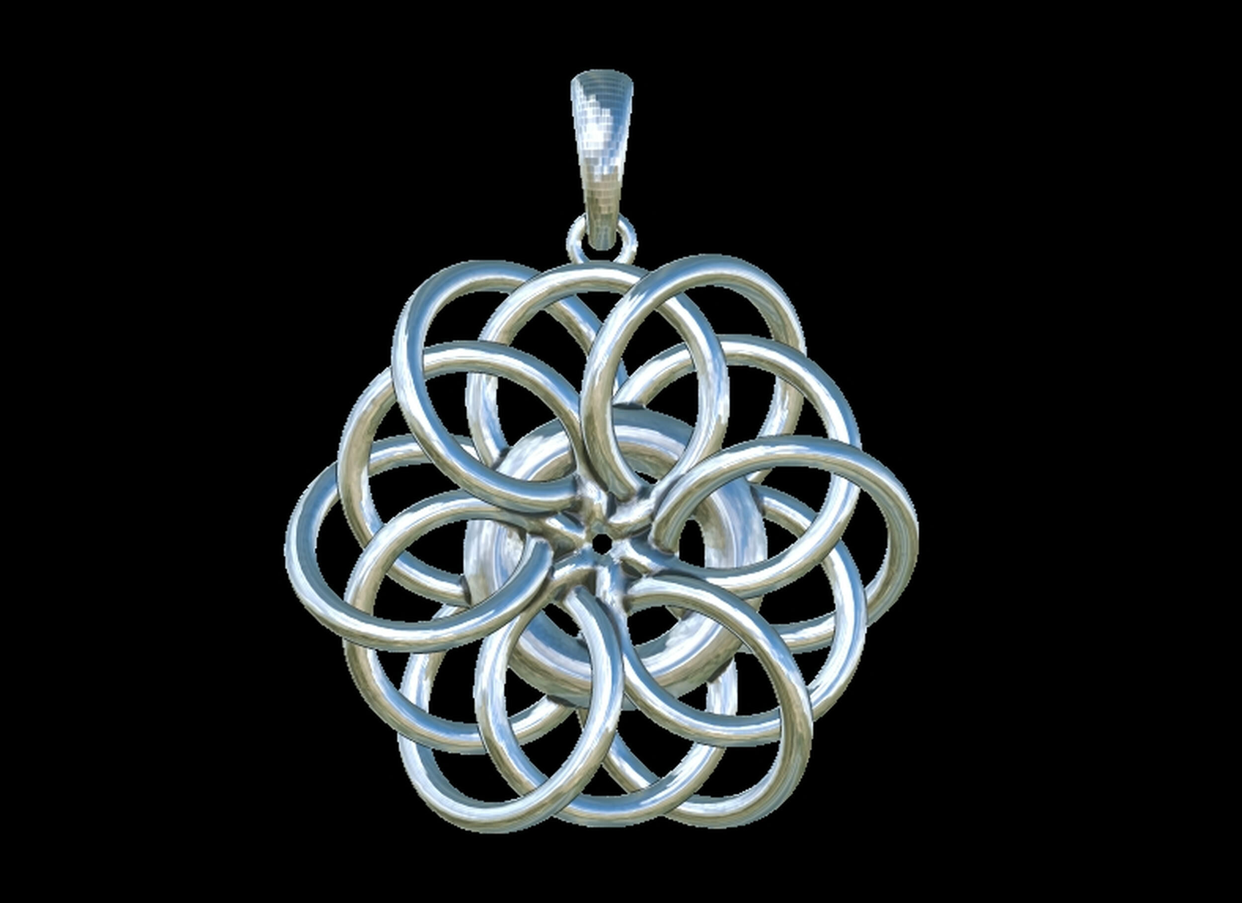 Twisted Ring pendant 3D print model_9