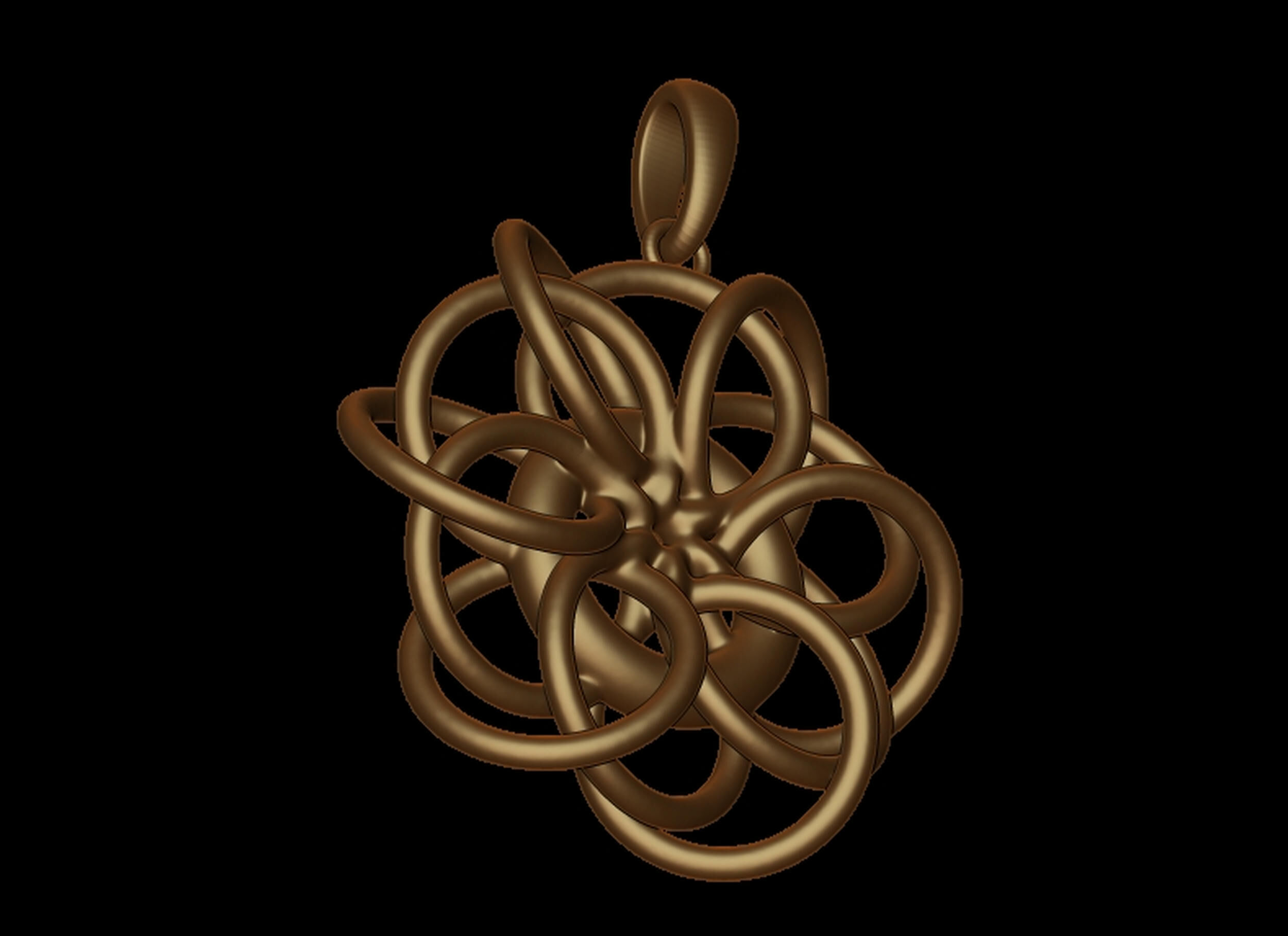 Twisted Ring pendant 3D print model_3