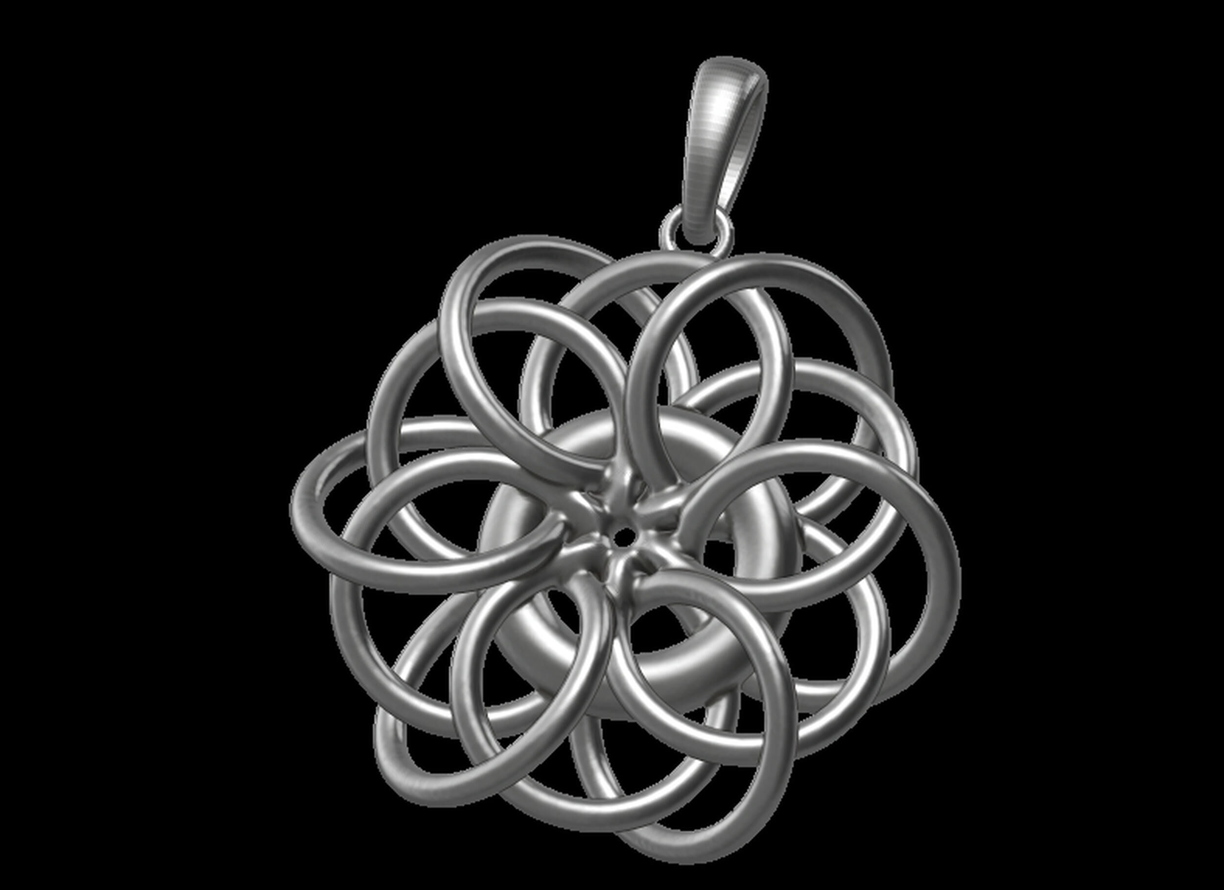 Twisted Ring pendant 3D print model_7