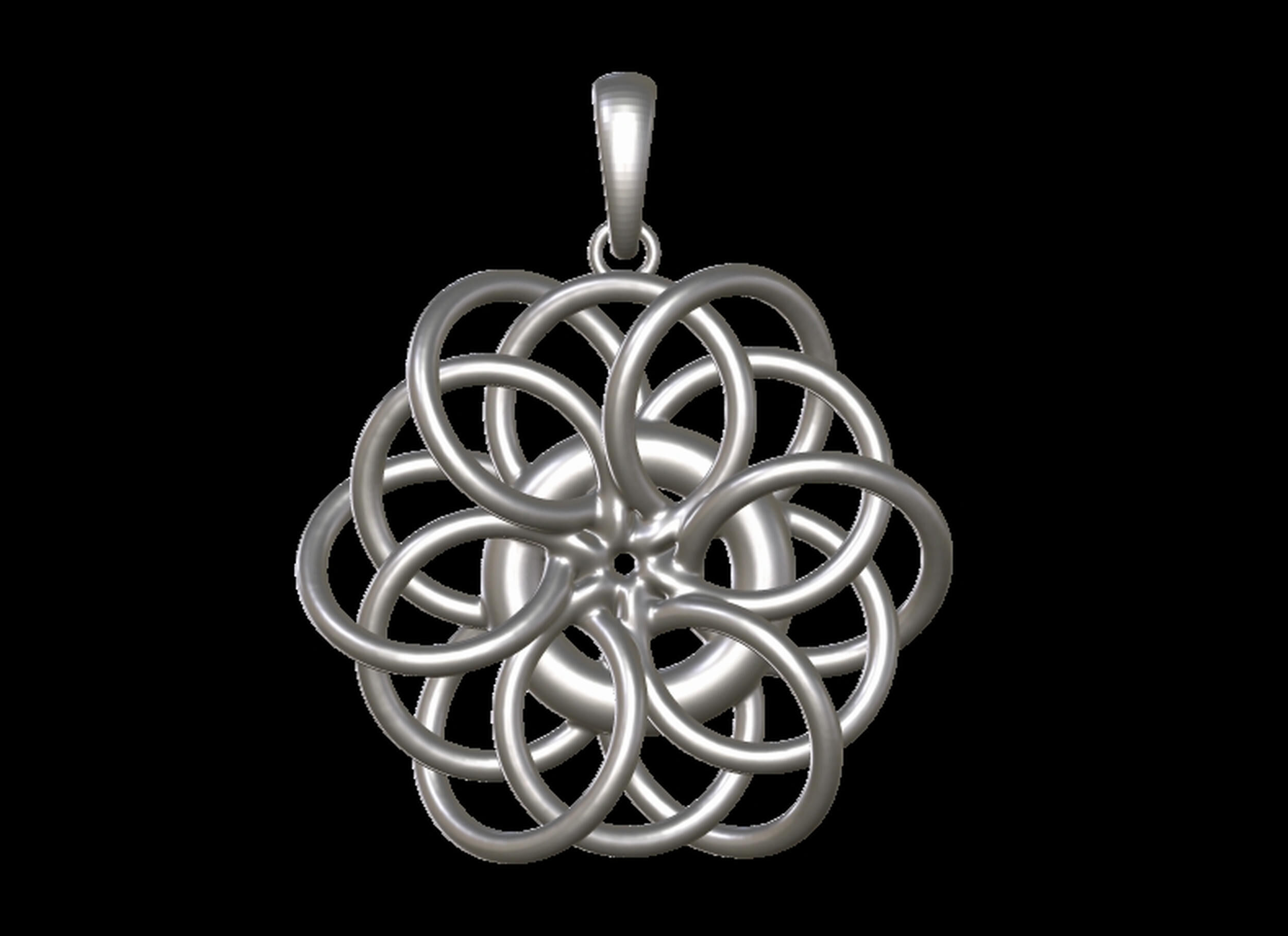 Twisted Ring pendant 3D print model_10
