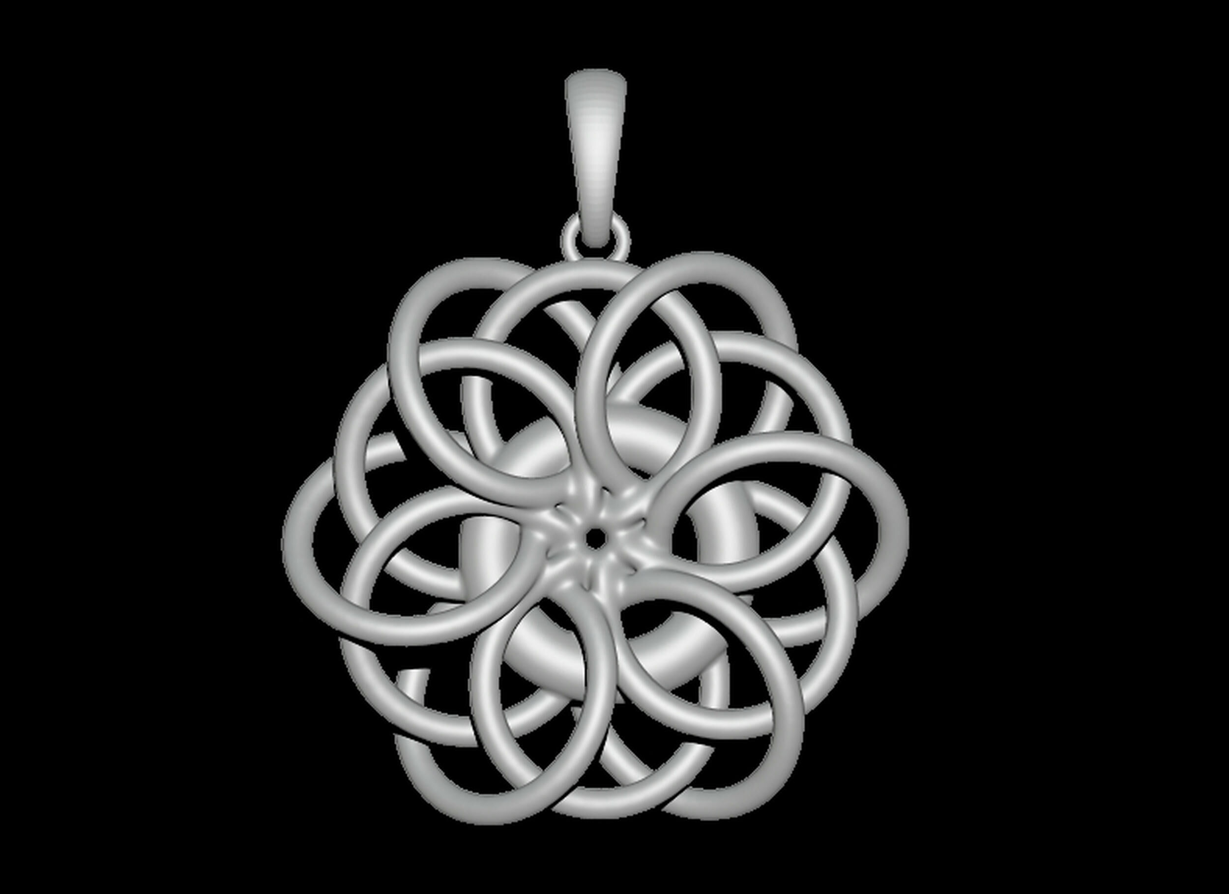 Twisted Ring pendant 3D print model_11
