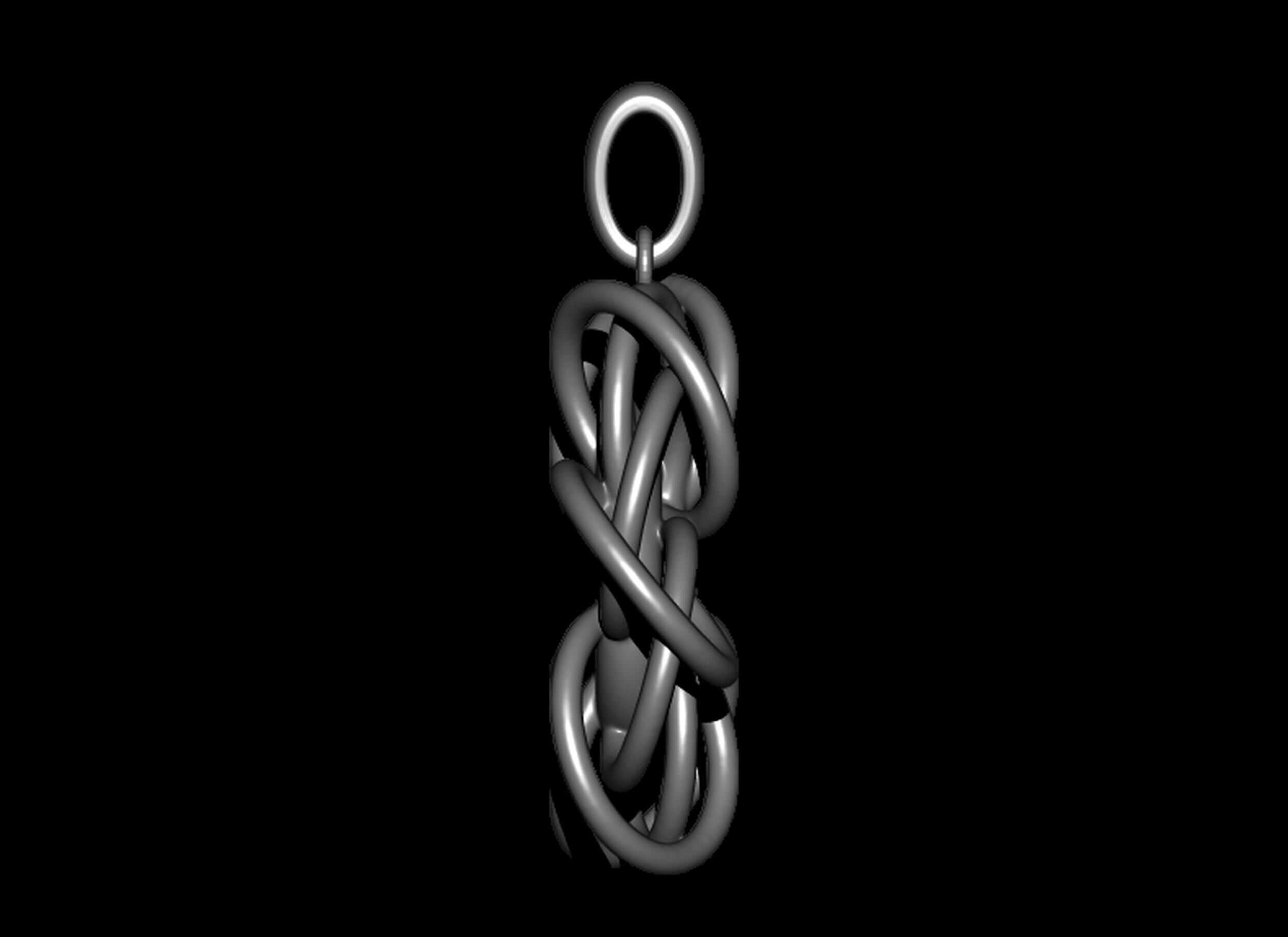 Twisted Ring pendant 3D print model_12
