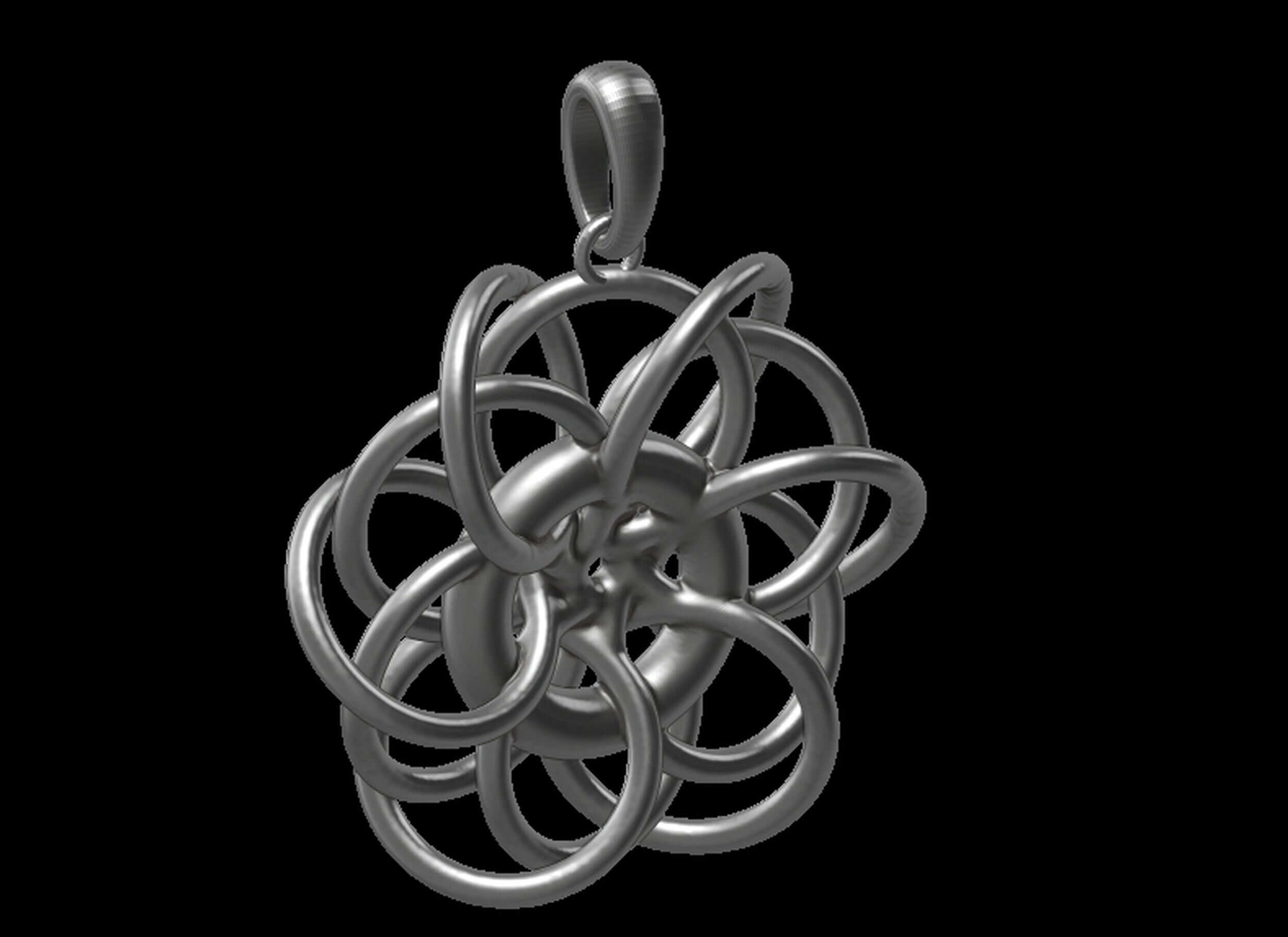 Twisted Ring pendant 3D print model_6