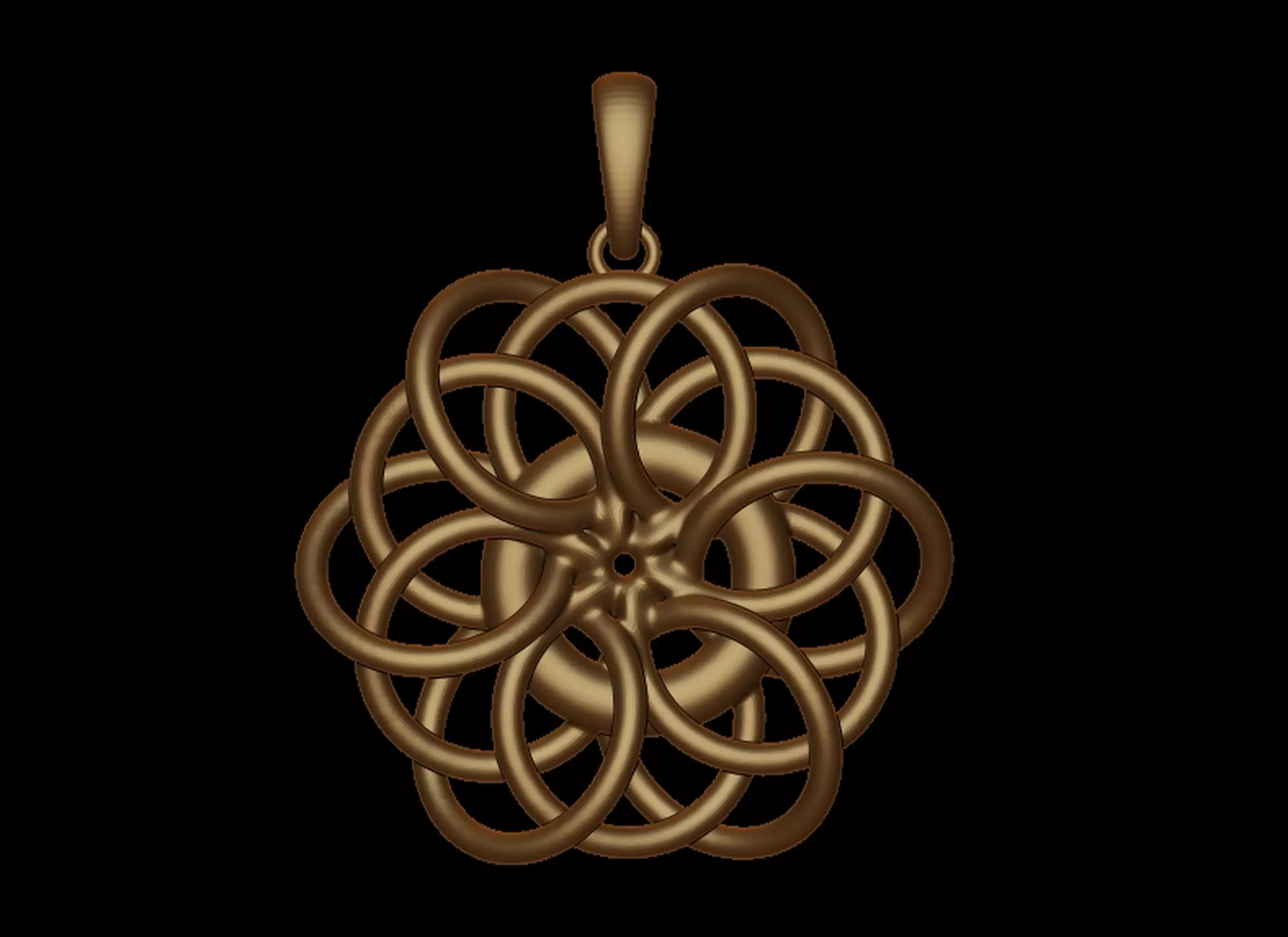 Twisted Ring pendant 3D print model_0