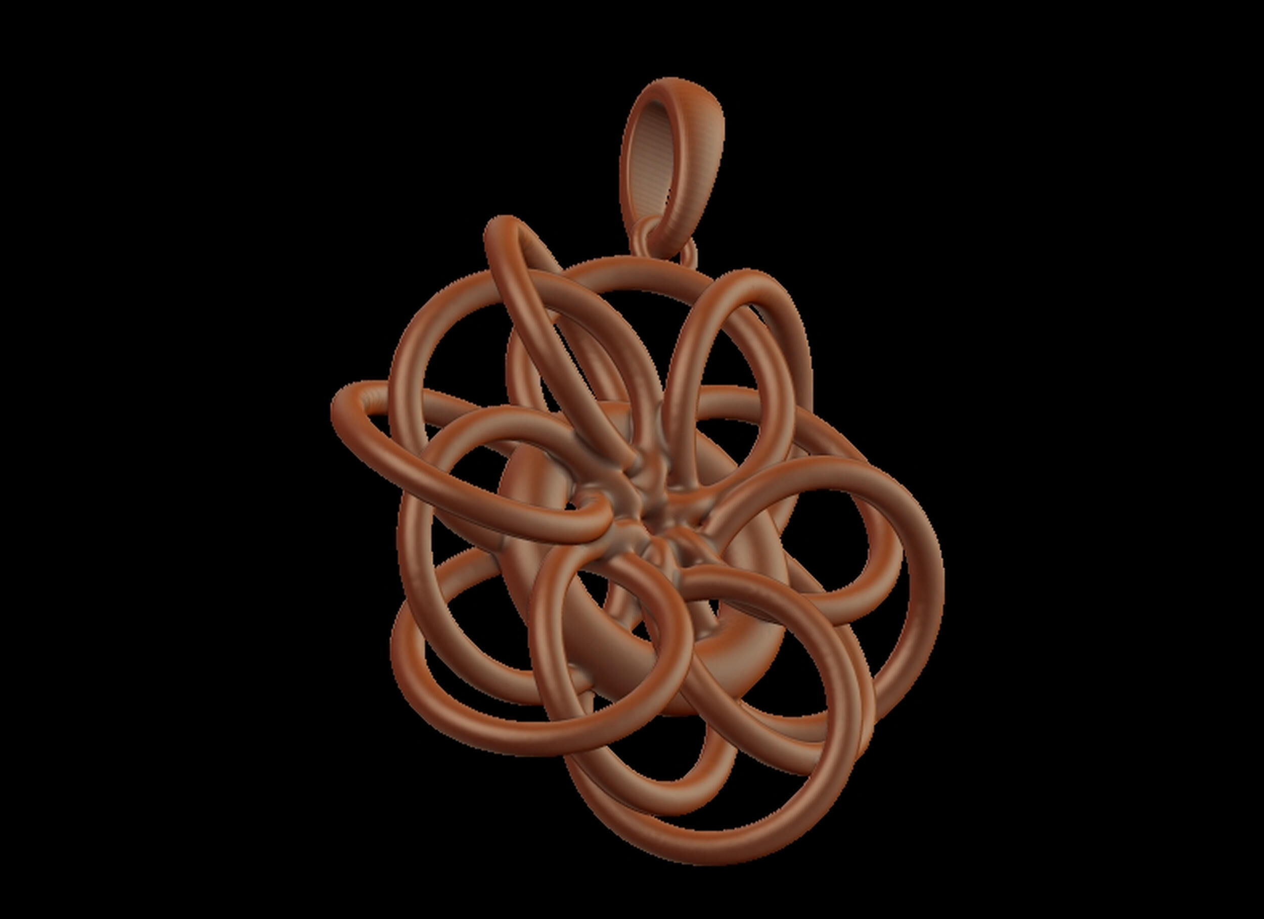 Twisted Ring pendant 3D print model_4