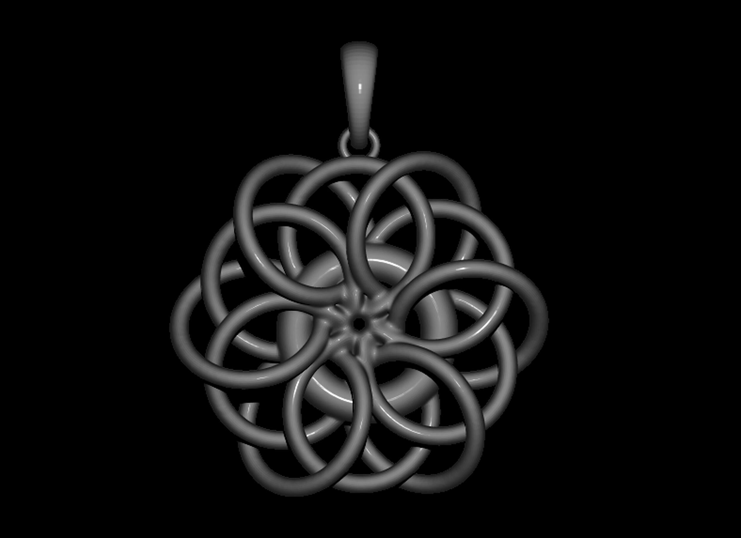 Twisted Ring pendant 3D print model_8