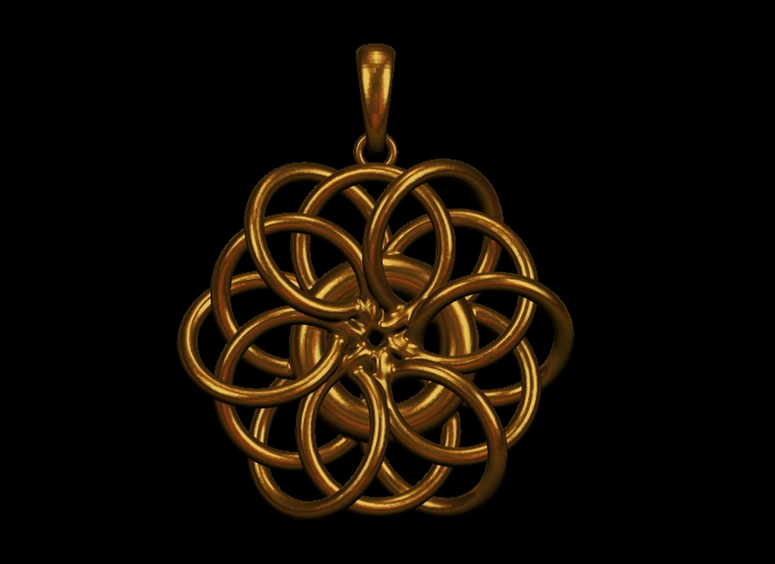 Twisted Ring pendant 3D print model_1