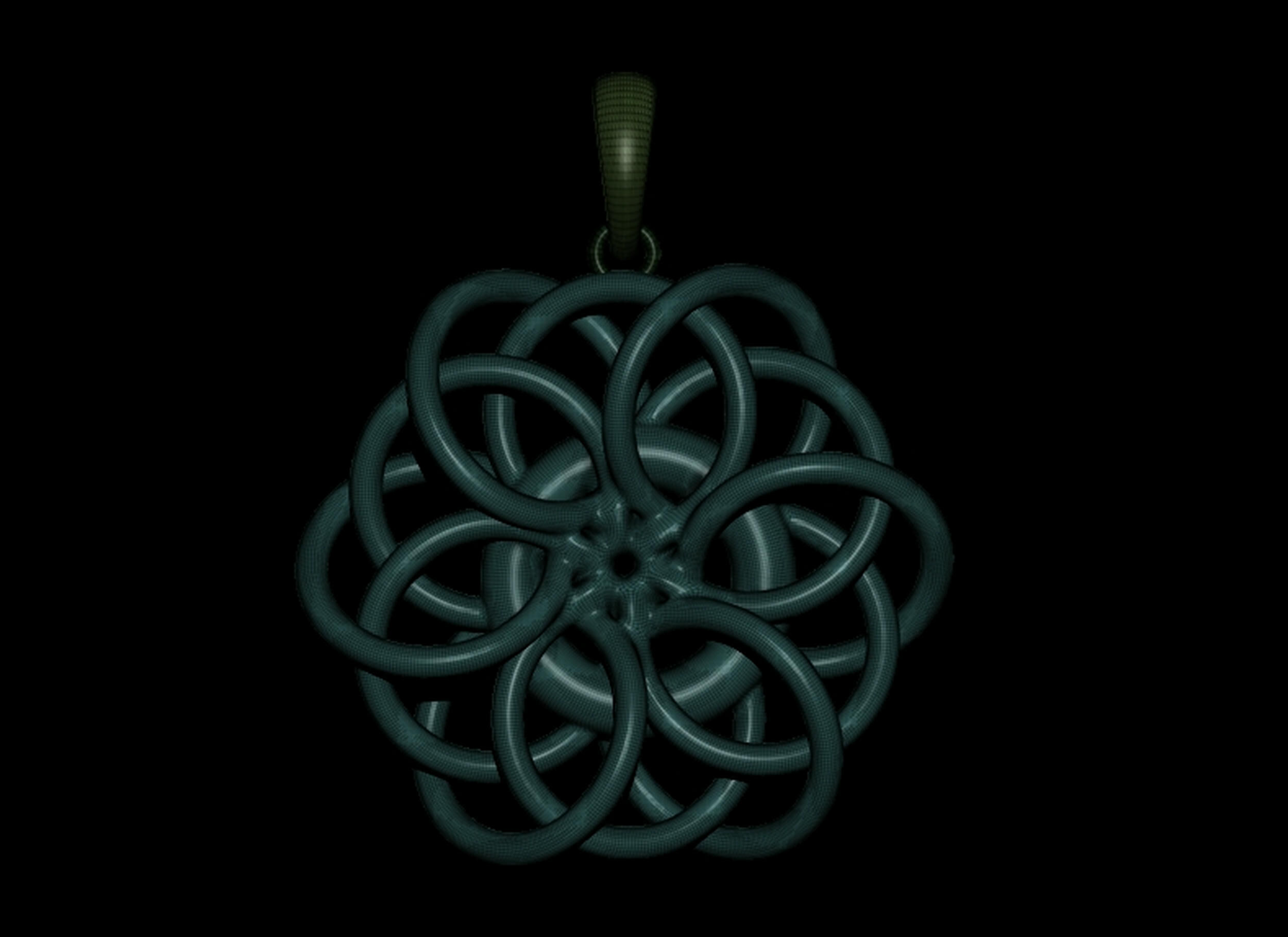Twisted Ring pendant 3D print model_2