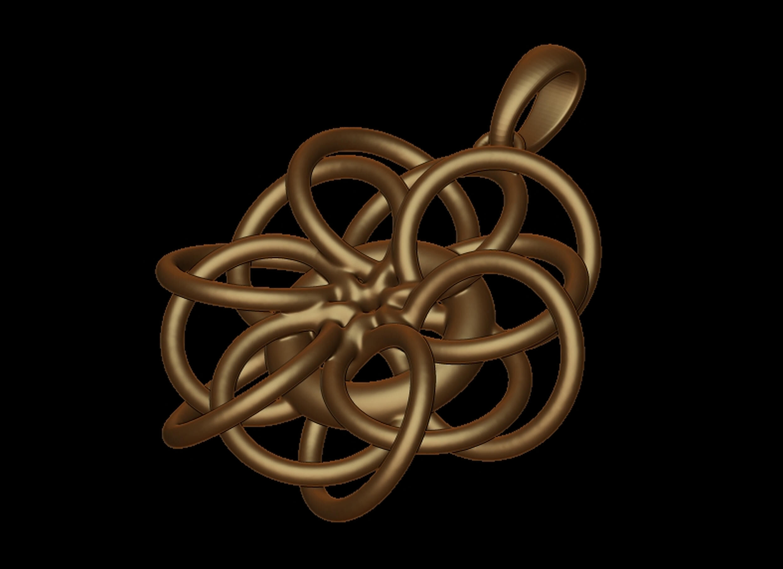 Twisted Ring pendant 3D print model_13