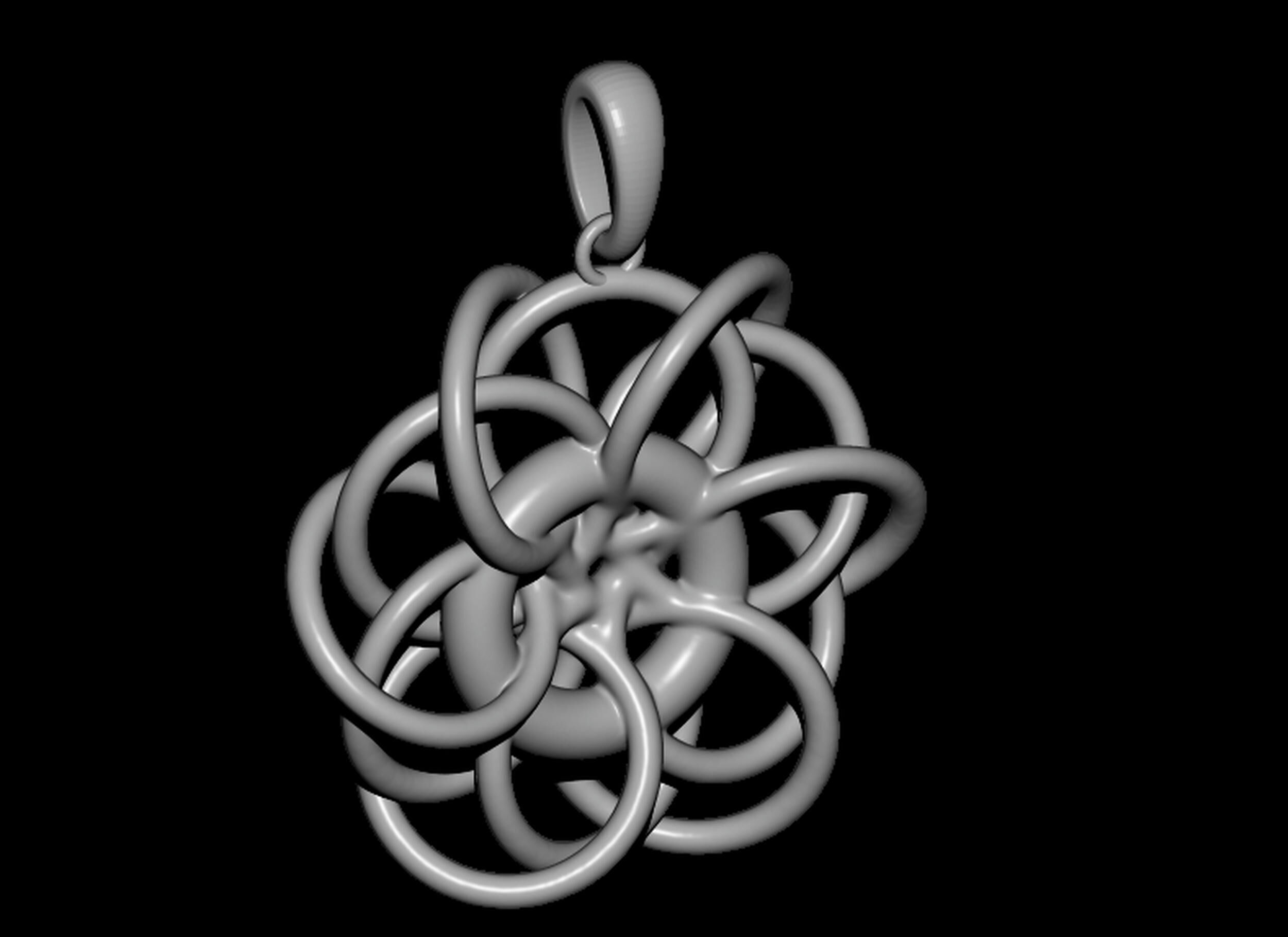 Twisted Ring pendant 3D print model_5