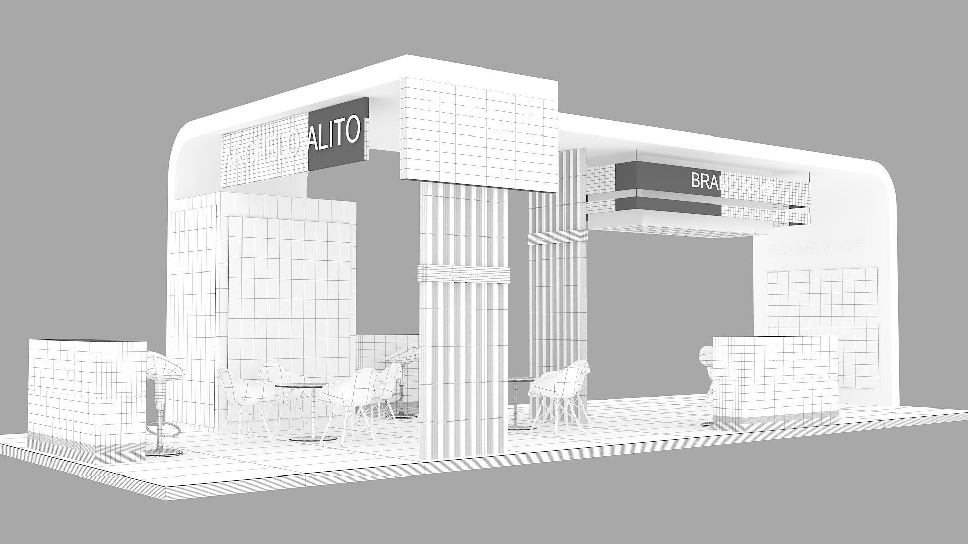 3d model exhibition booth 3D model_6