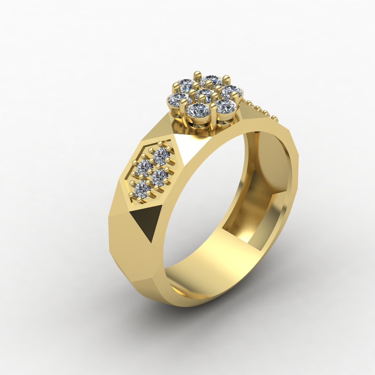 Facet set ring 03 3D print model_17