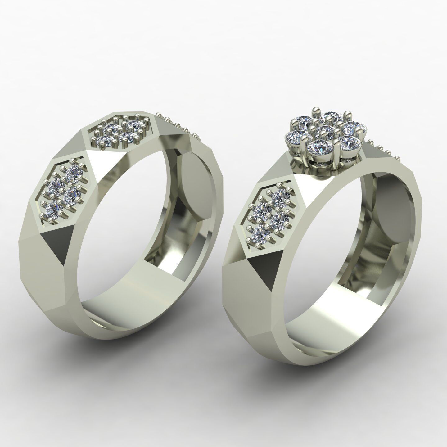 Facet set ring 03 3D print model_7