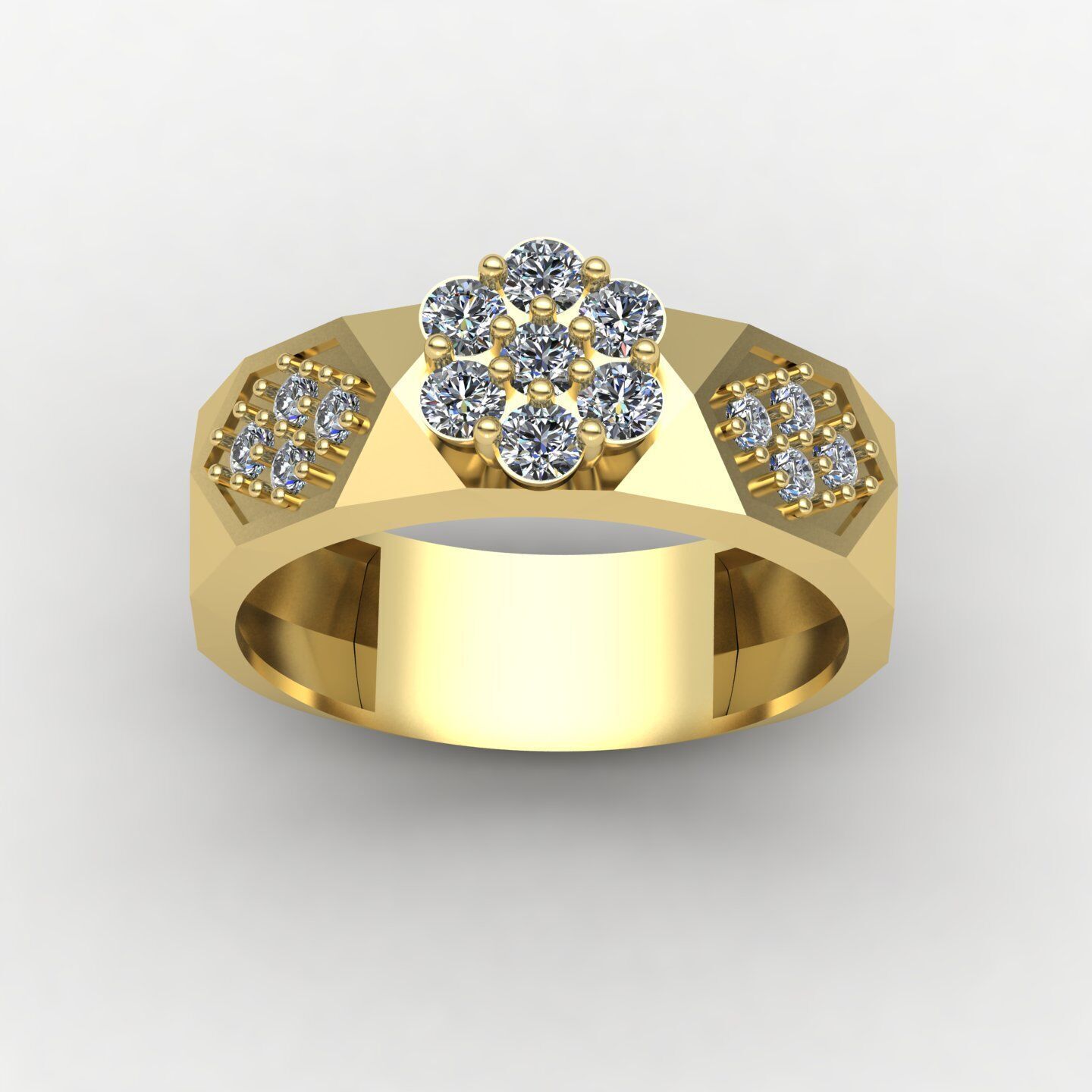 Facet set ring 03 3D print model_21