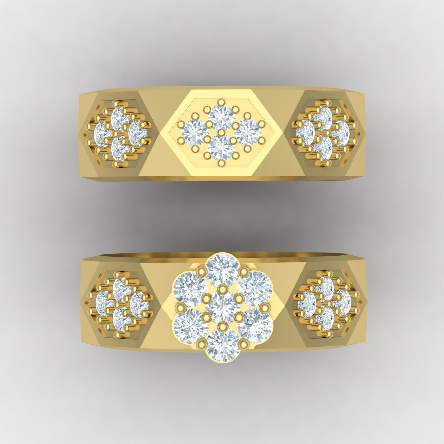 Facet set ring 03 3D print model_3