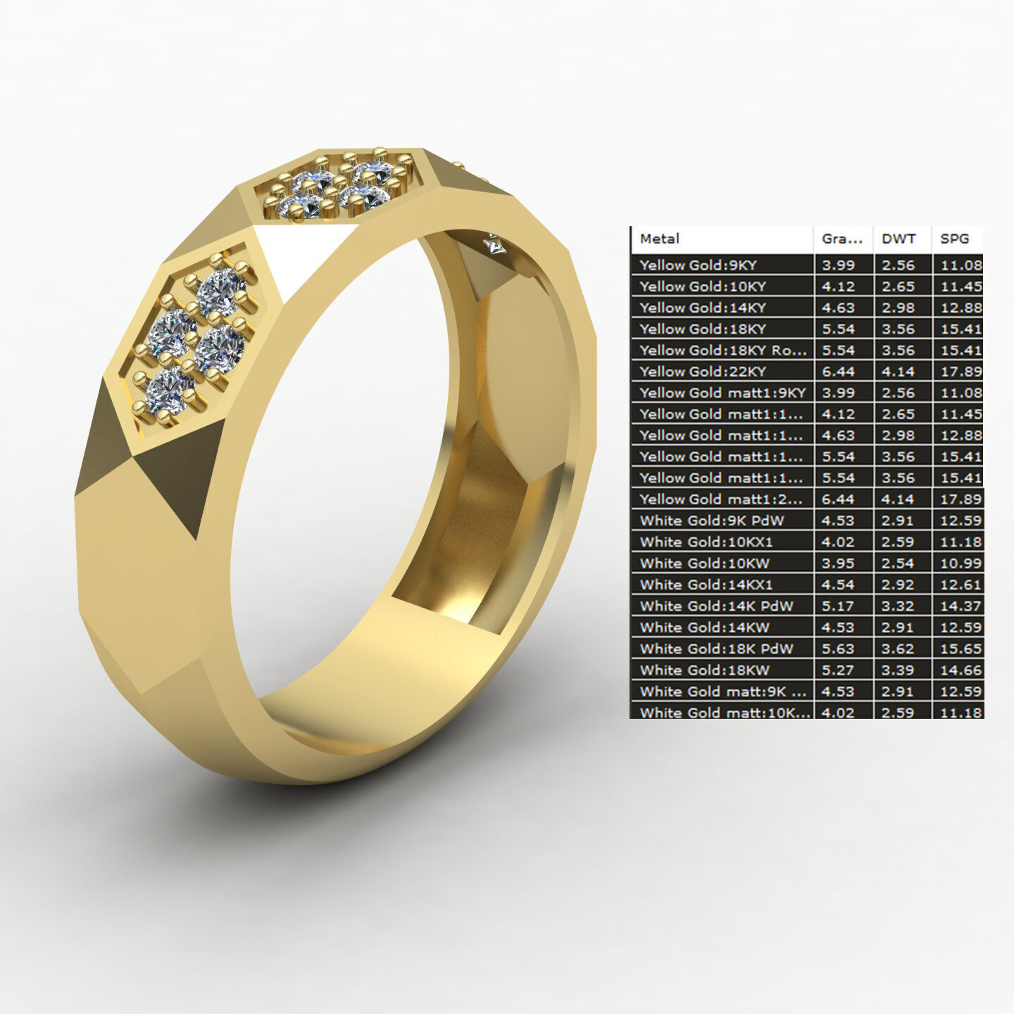 Facet set ring 03 3D print model_19