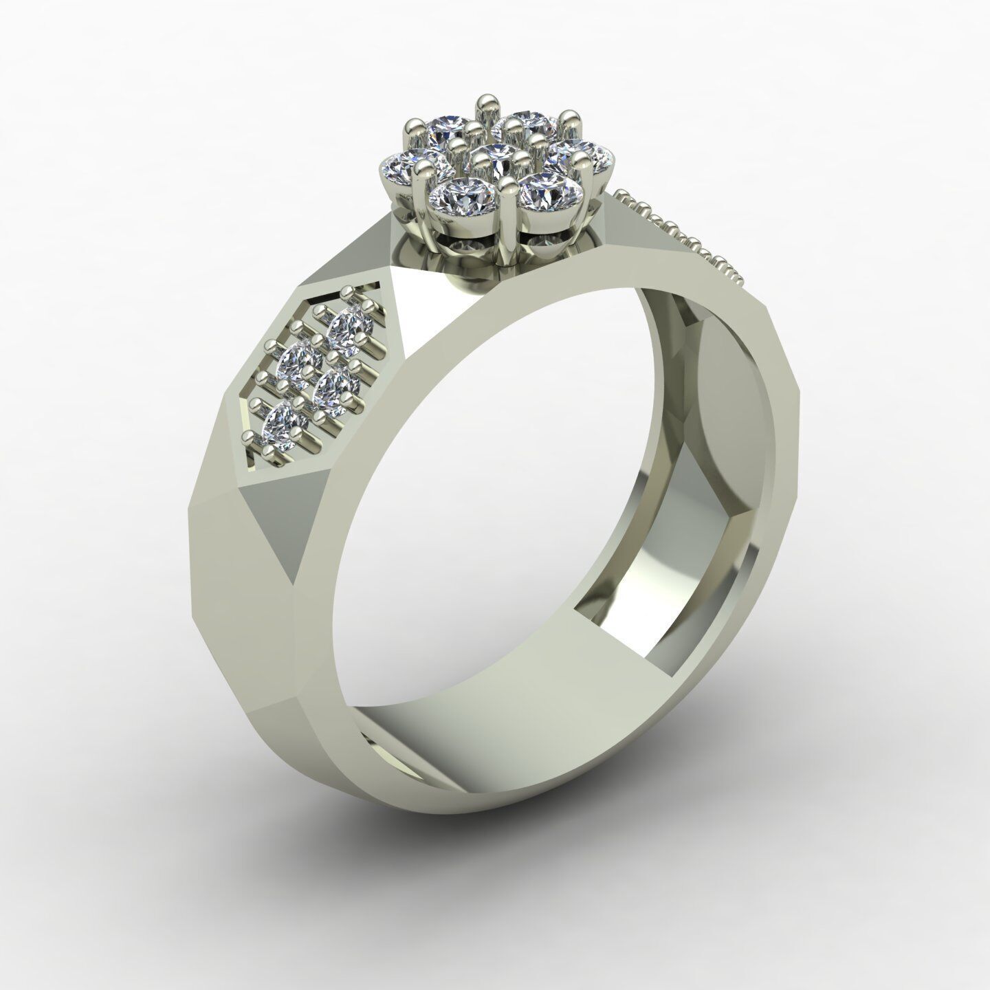 Facet set ring 03 3D print model_8