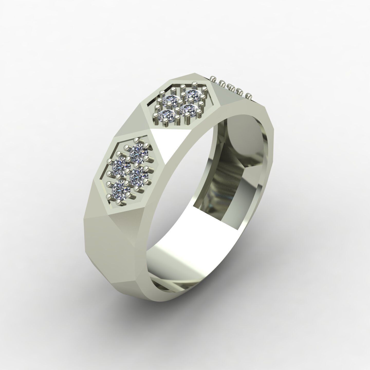 Facet set ring 03 3D print model_12
