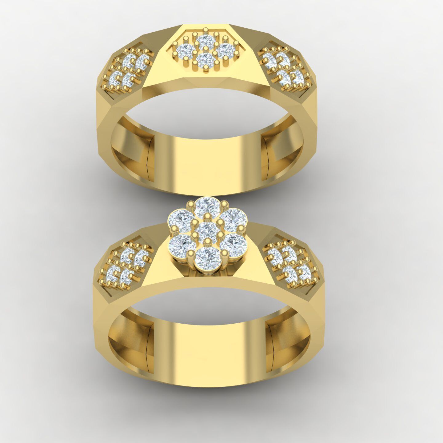 Facet set ring 03 3D print model_1