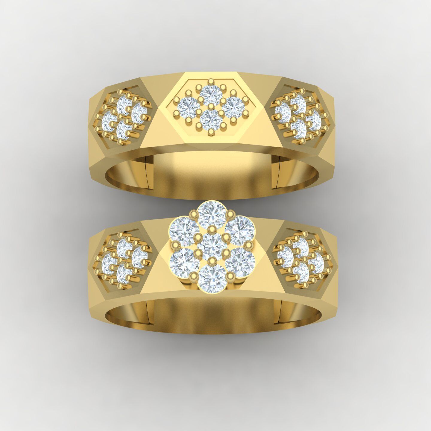 Facet set ring 03 3D print model_2