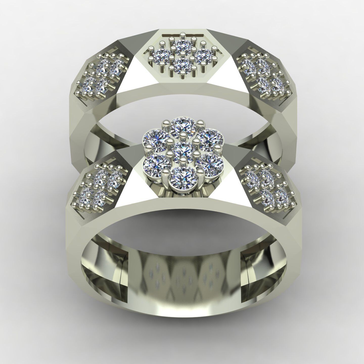 Facet set ring 03 3D print model_5